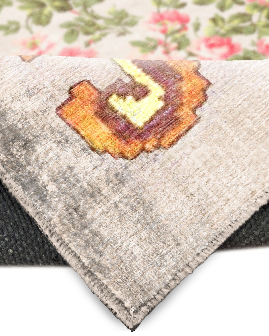 Montis Halı Babilin Antikleri Babylon 704006 Krem Parlak Yumuşak Dokuma Taban Çiçekli Halı - NKE2399