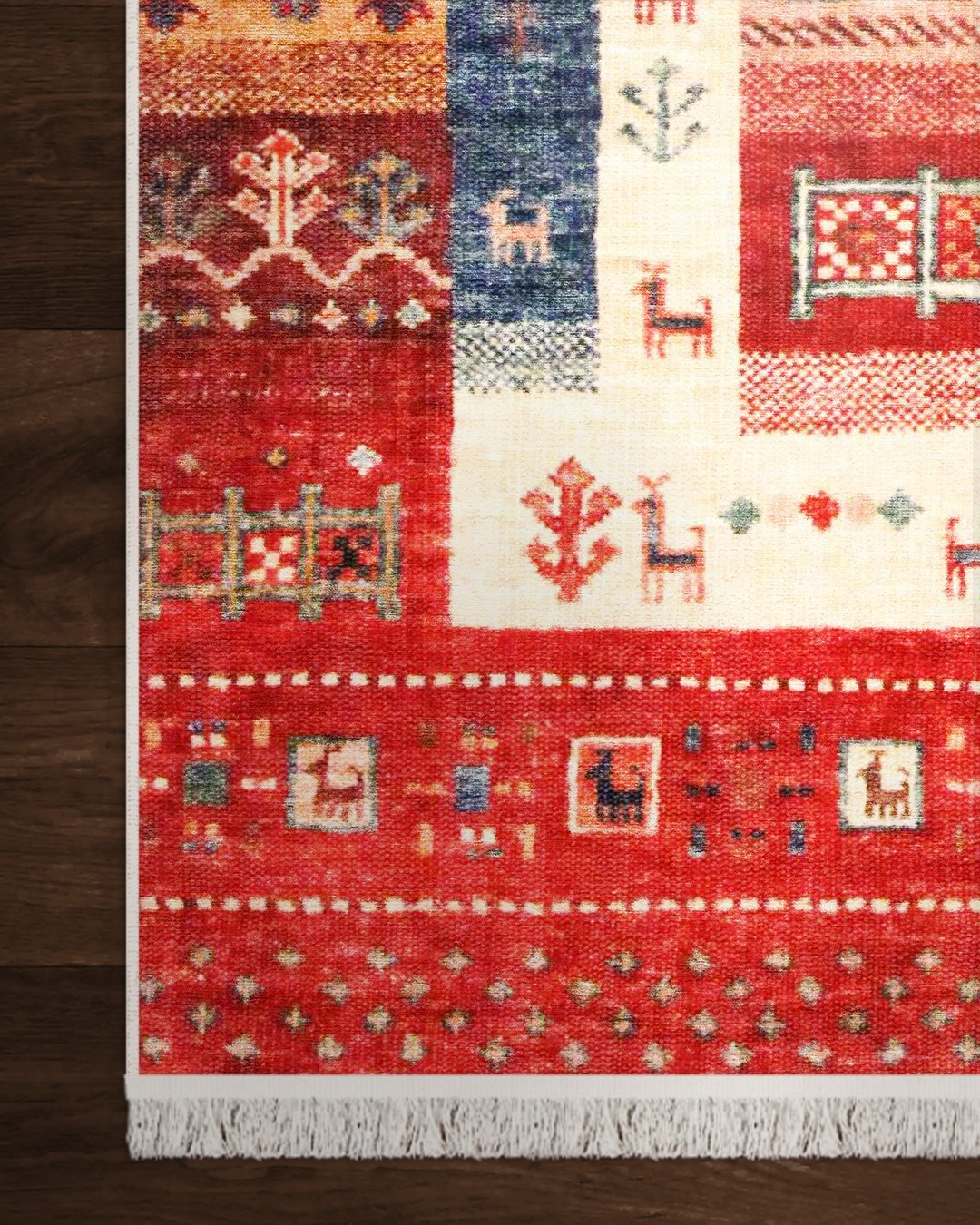 Aurum 034 Yumuşak Bambu Doku Kırmızı Halı - 200x300
