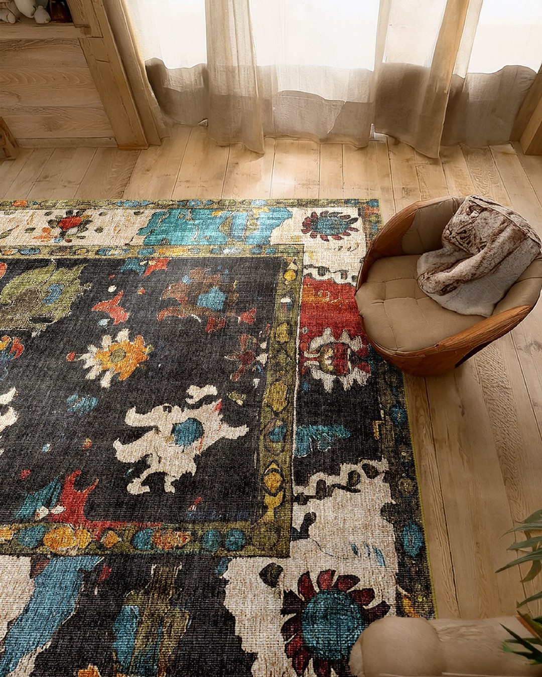 Montis Halı Delocis 26043 Antrasit Multi Dokuma Taban Vintage Halı