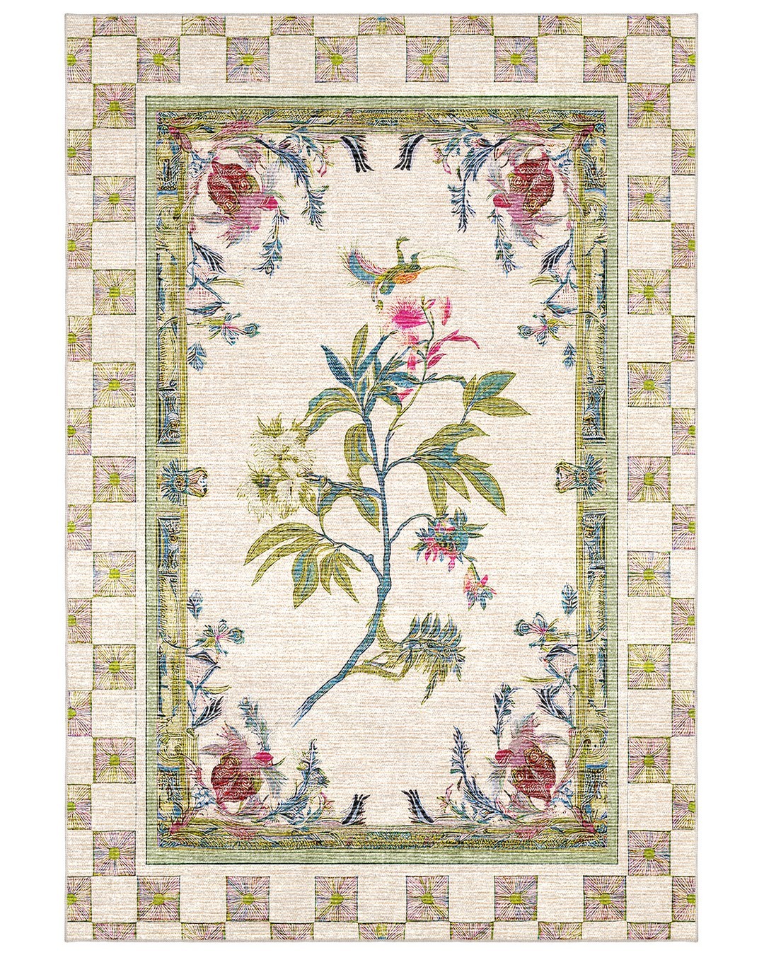 Montis Halı Primus 913002 Krem Multi Çiçekli Kabartmalı Halı