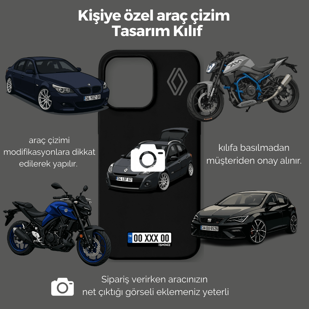 Kişiye Özel Araç Çizim Tasarım Kılıf