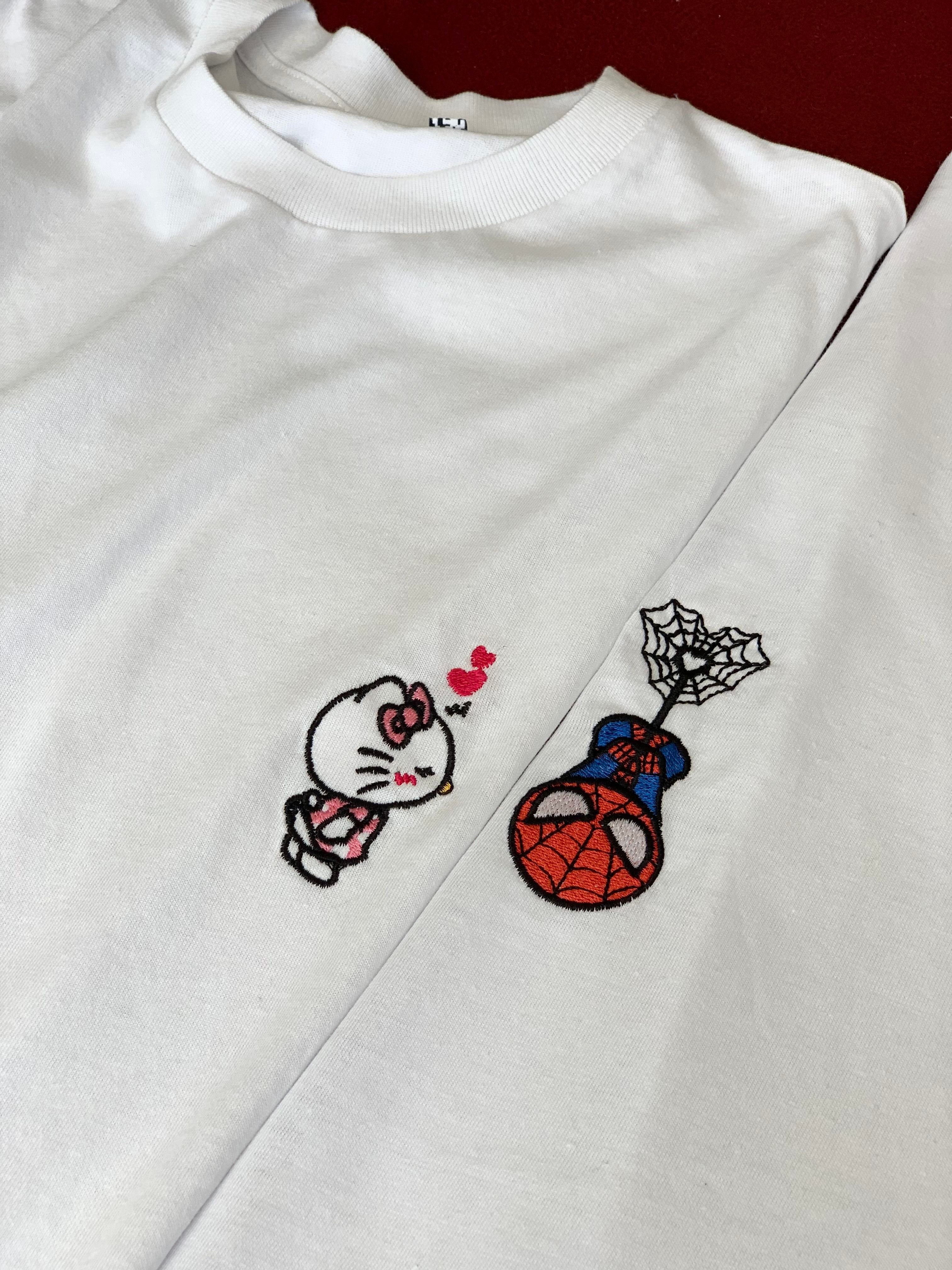 Spiderman Hellokitty Couple Tişört