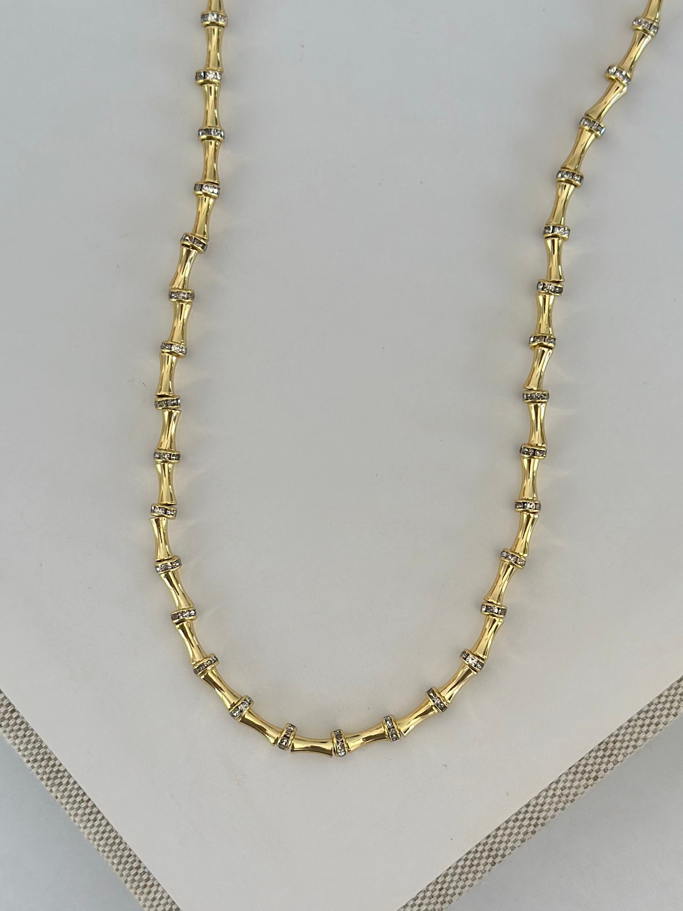 Taşlı Gold Kemik Kolye