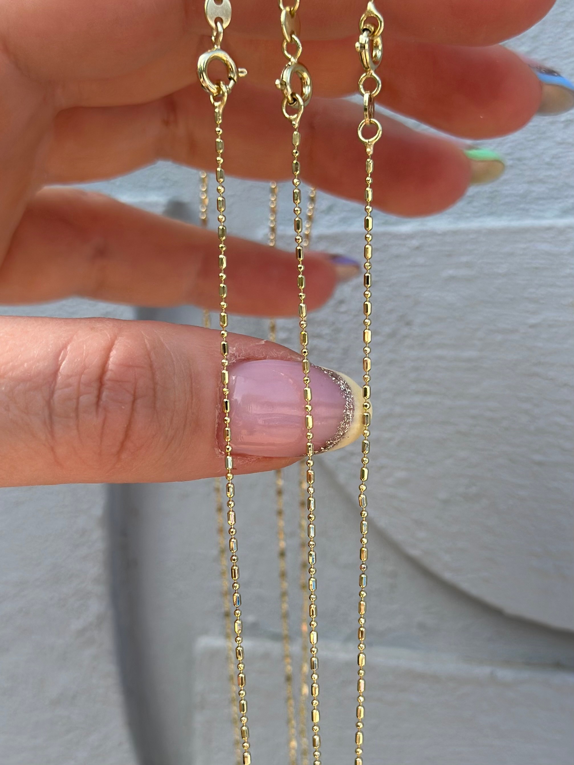 Mini Topçuk 14K Renk Zincir Kolye