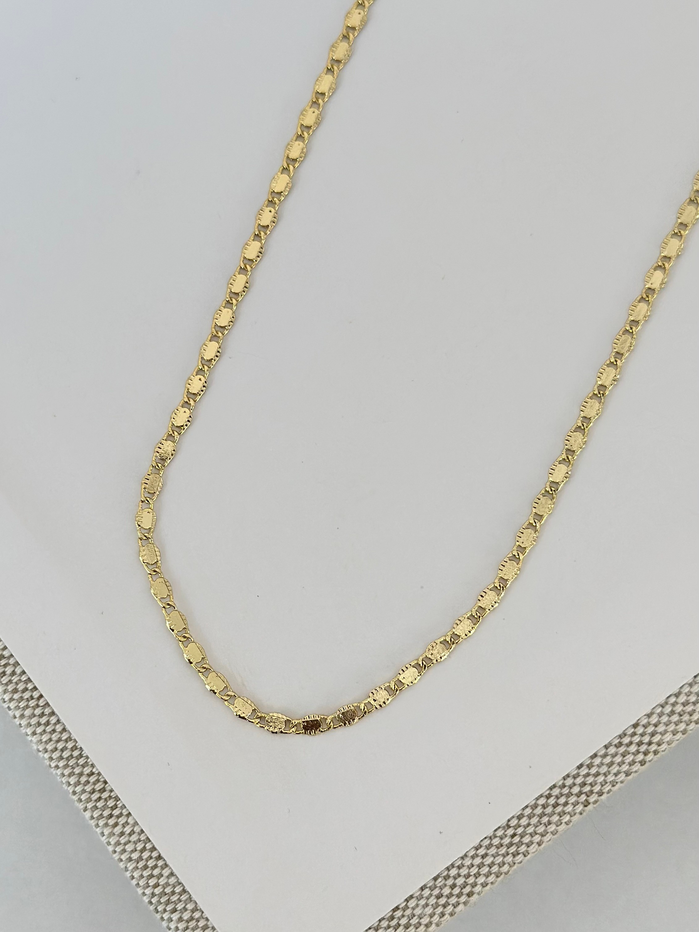 14K Deliklik Ezme Zincir Kolye