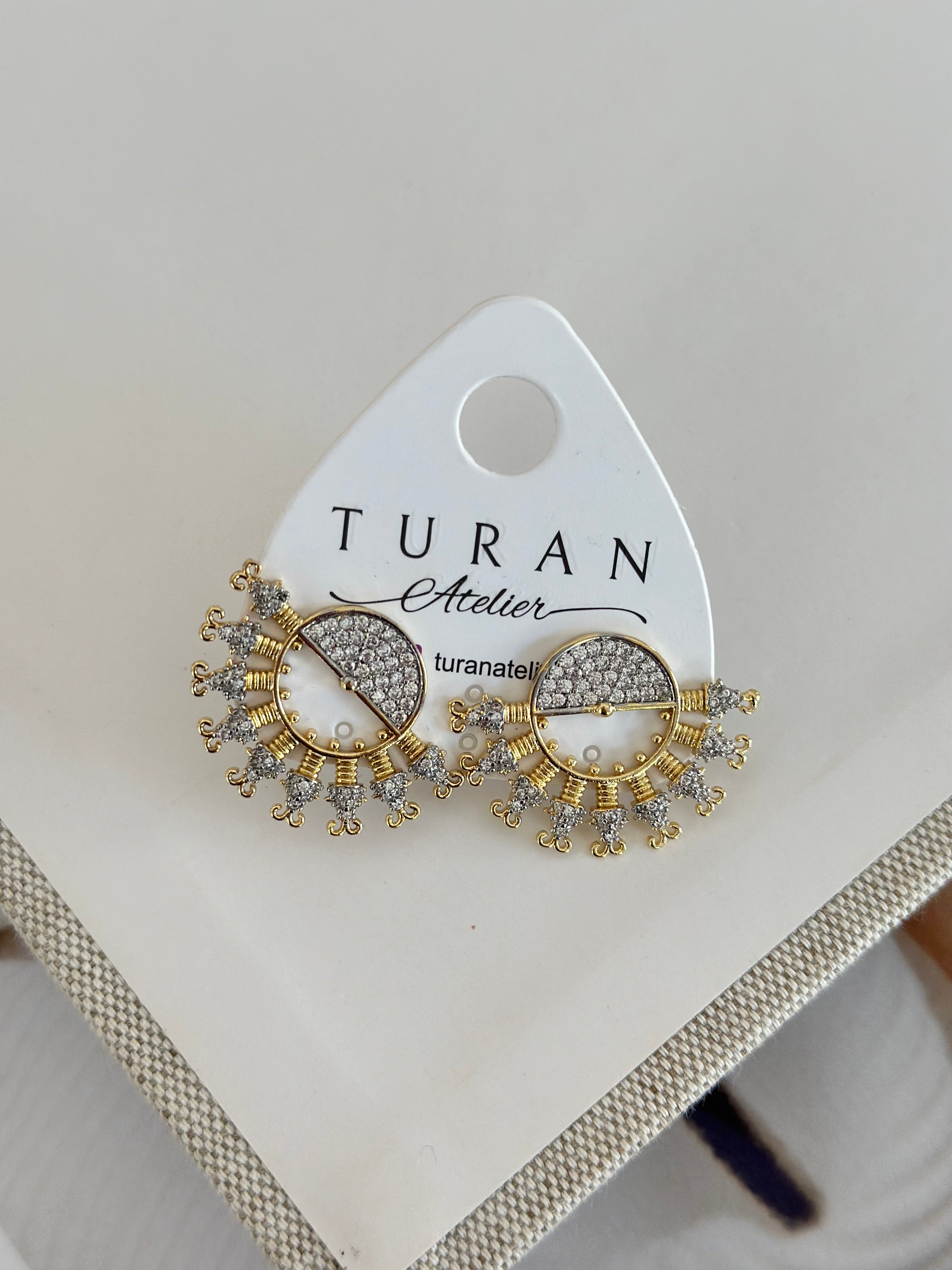 Taşlı Güneş Küpe