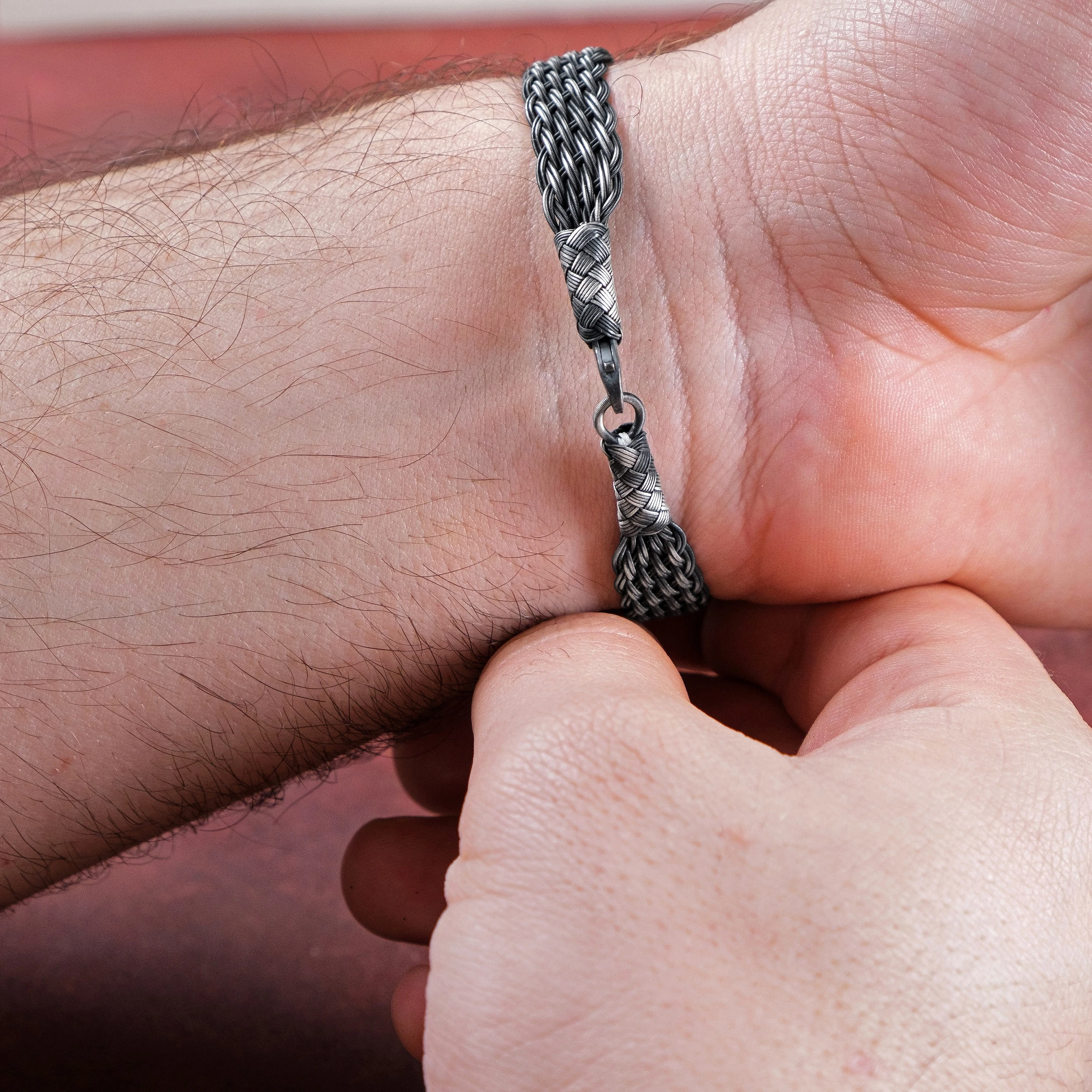 El Örgüsü 999 Ayar Saf Gümüş Bileklik - Lüks Model