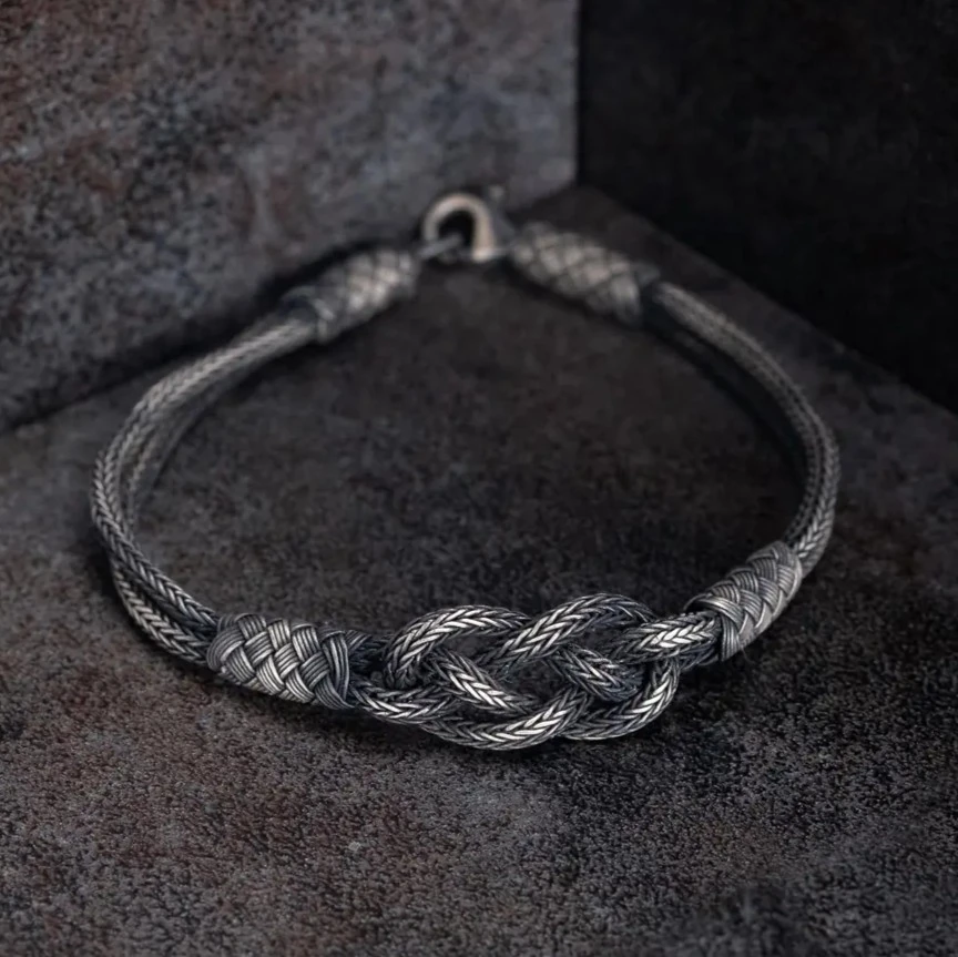 El Örgüsü 999 Ayar Saf Gümüş Bileklik - Unisex Model