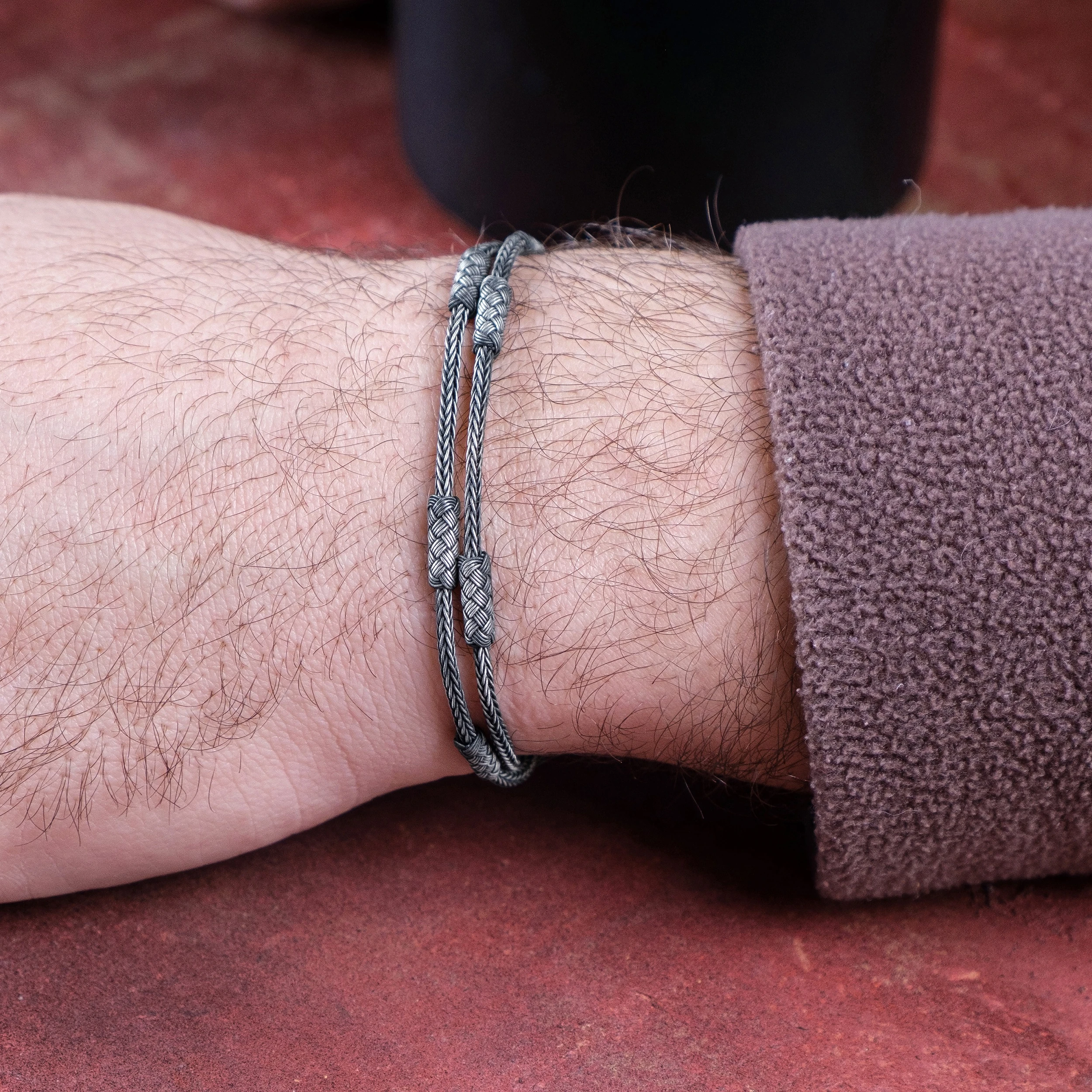 El Örgüsü 999 Ayar Saf Gümüş Bileklik - Katmanlı Zincir Form