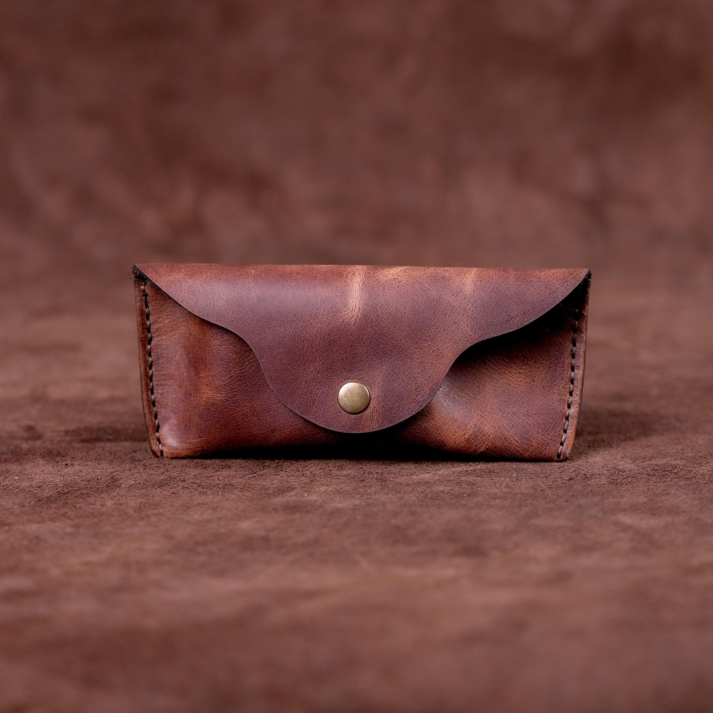 Sunglasses Case / Handmade Leather Sunnies Case / Sunglasses Holder / Full Grain Leather Glasses Sleeve / Ray Ban Case  / Genuine Leather