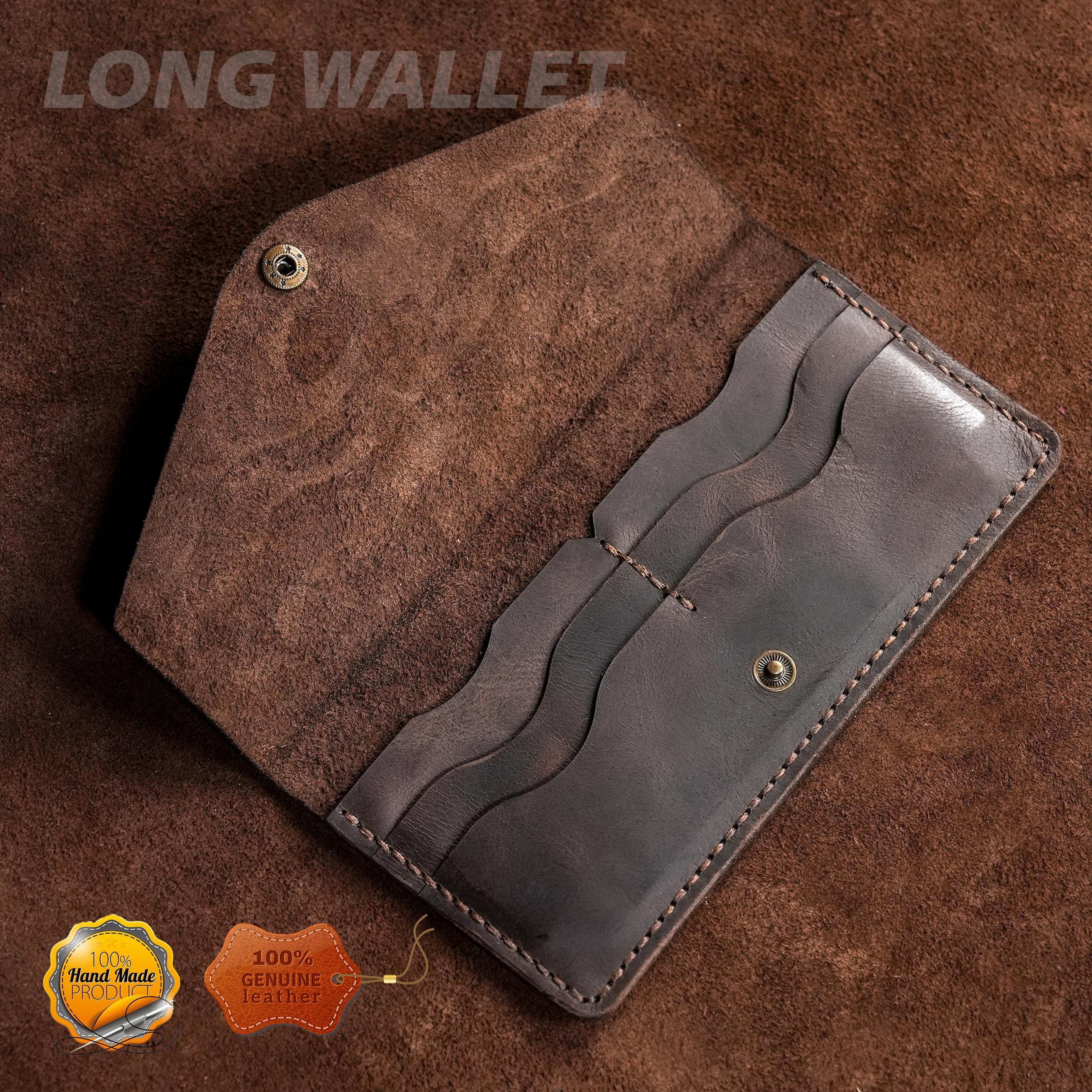 Leather Long Wallet / Handmade / Personalized Name and Logo Engraving / Special Gift for Loved Ones / Personalized / Monogrammed Wallet