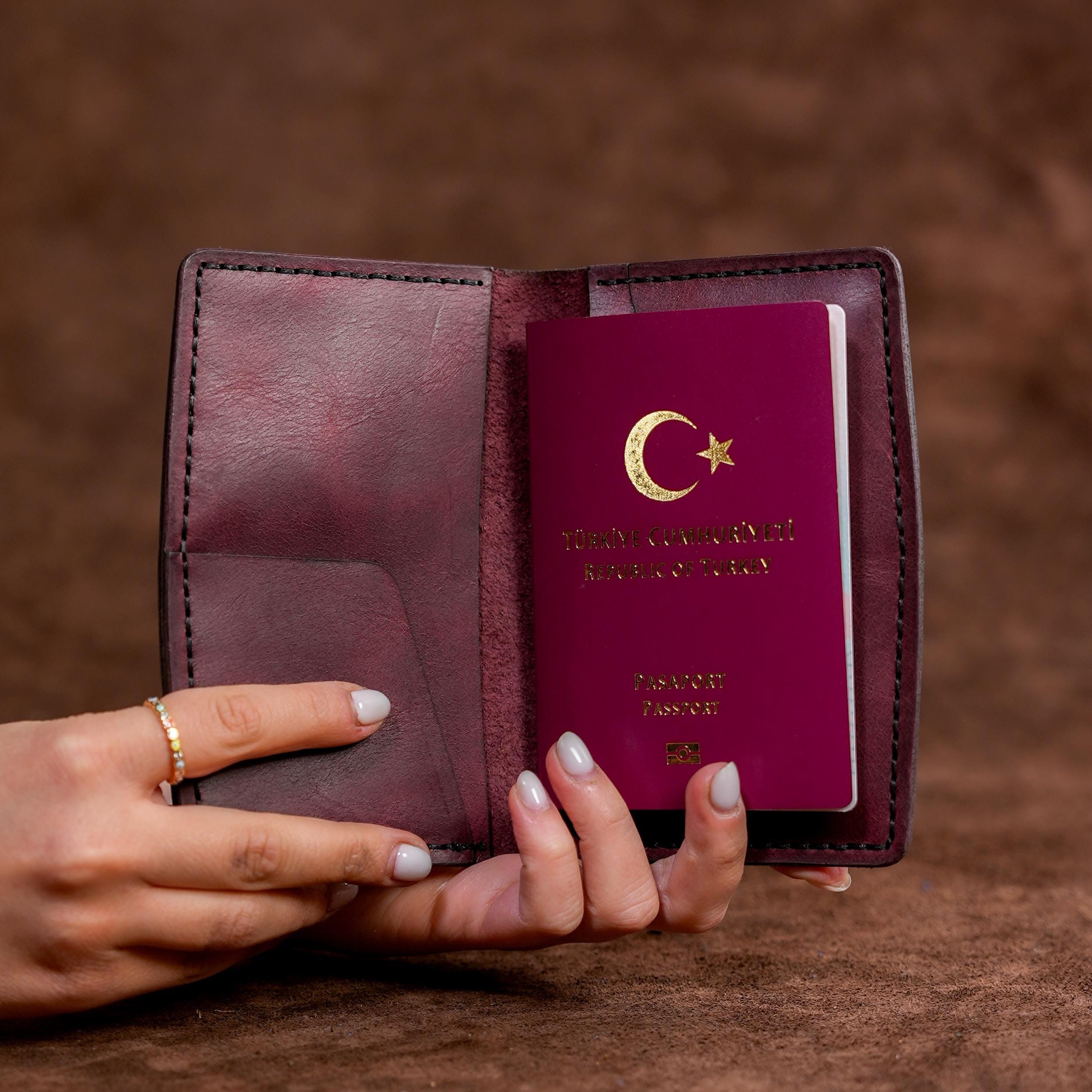 Personalized Leather Passport Holder, Leather Passport Cover with Customization Option, Passport Case, Genuine Leather Passport Wallet
