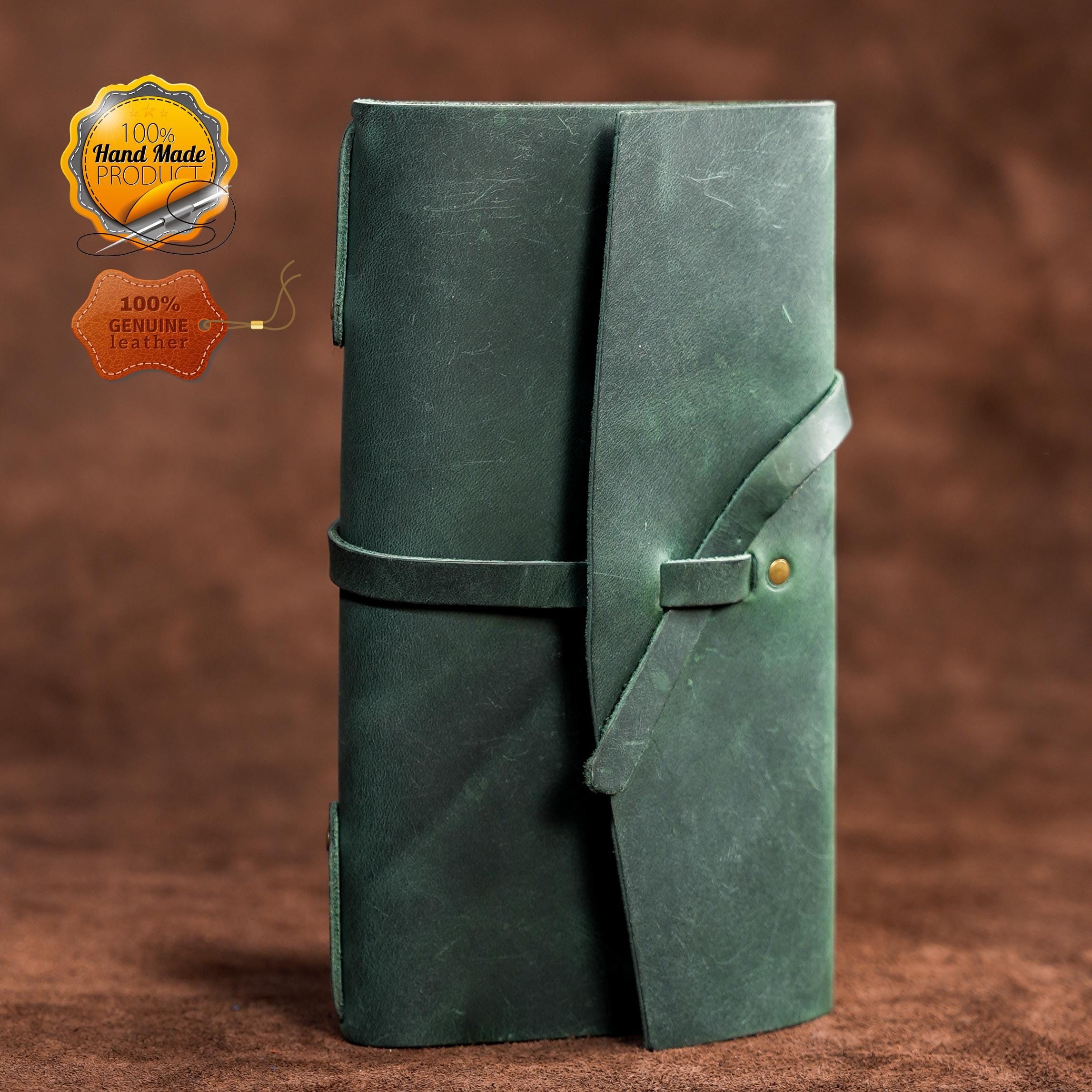 Personalized Leather Journal, Notebook, 21x12 cm Leather Bound Notebook, Unlined or Blank 2 Pieces Sketchbook, Gift for Men Women