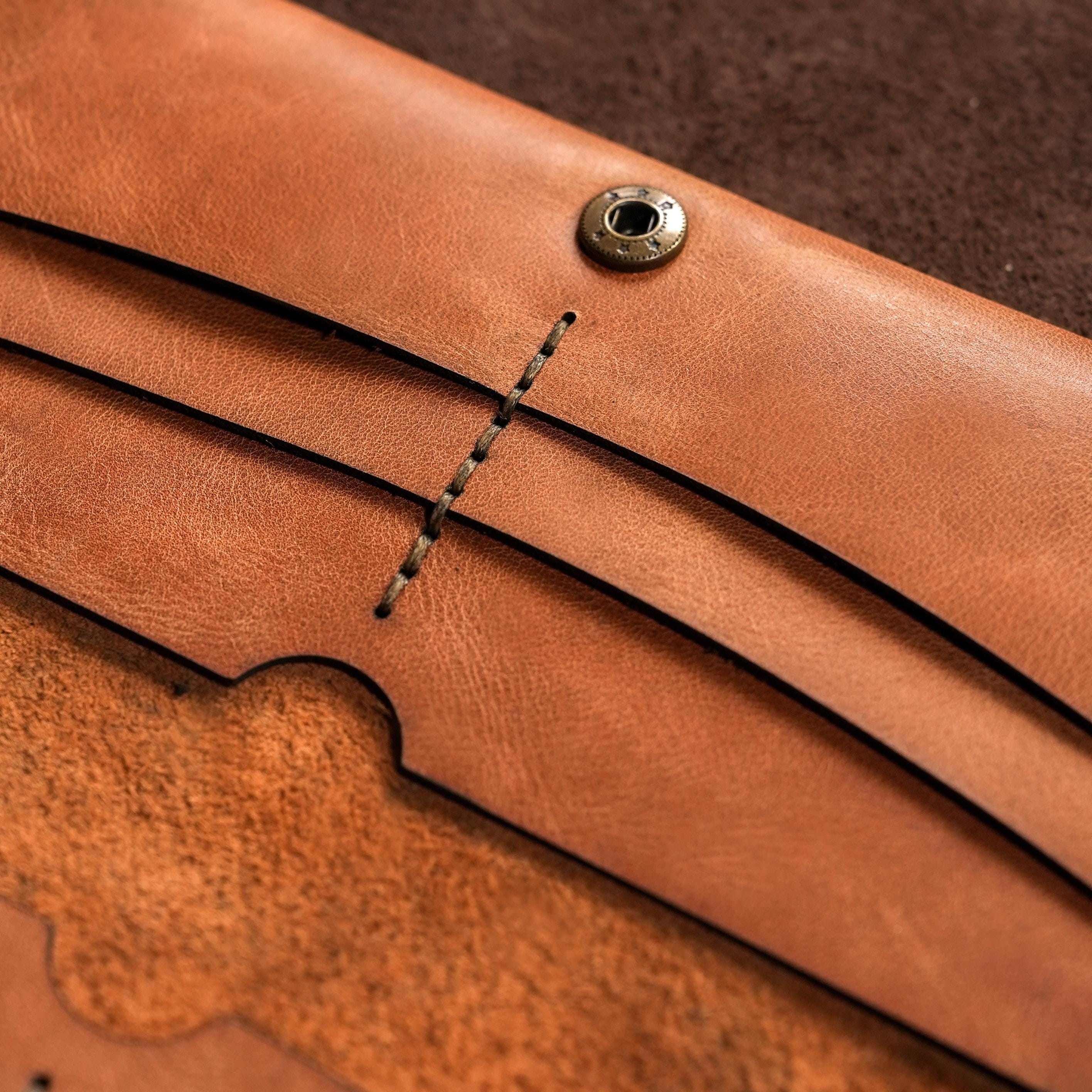 Leather Long Wallet / Personalized Name and Logo Engraving / Special Gift for Loved Ones / Personalized / Monogrammed Wallet
