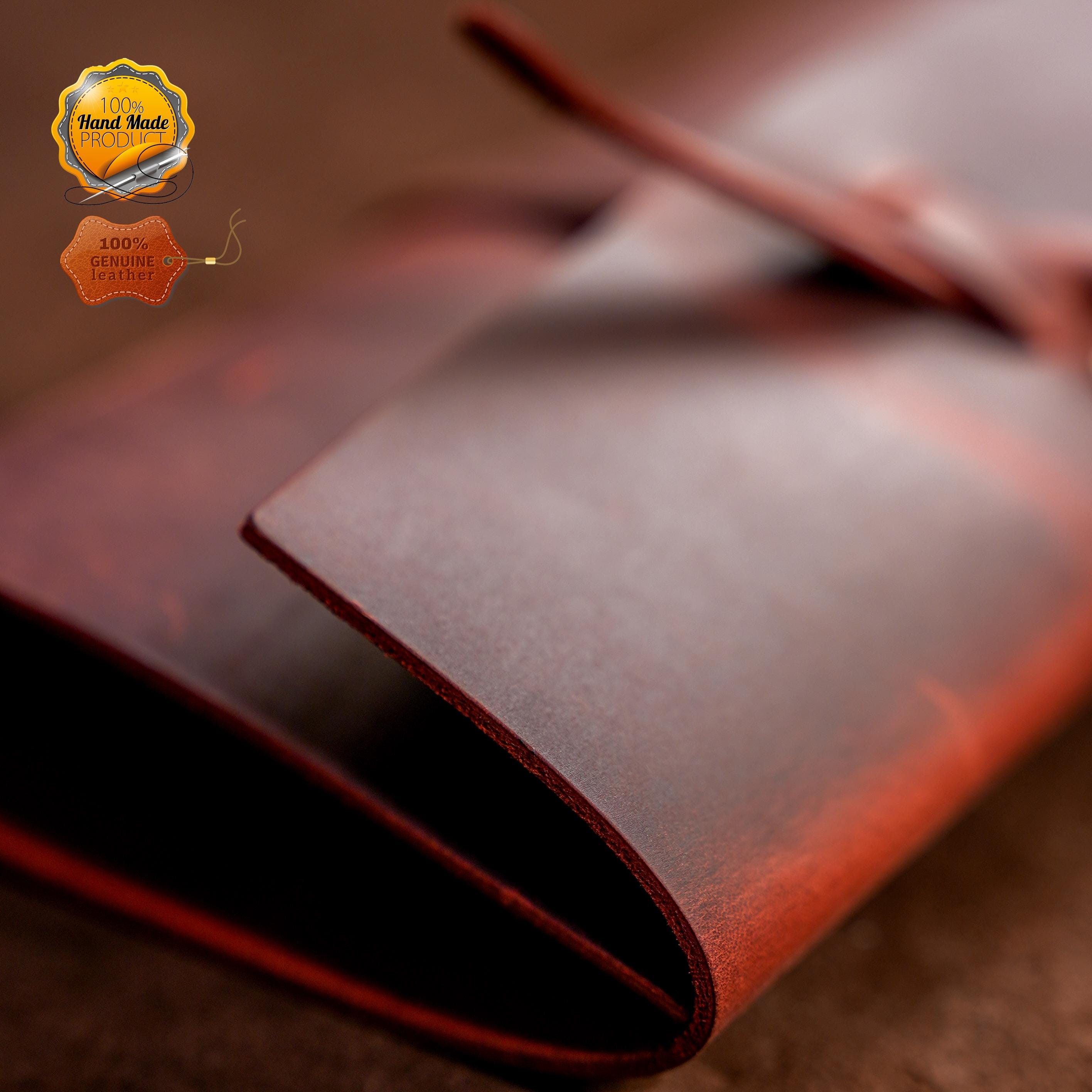 Personalized Leather Journal, Notebook, 21x12 cm Leather Bound Notebook, Unlined or Blank 2 Pieces Sketchbook, Gift for Men Women