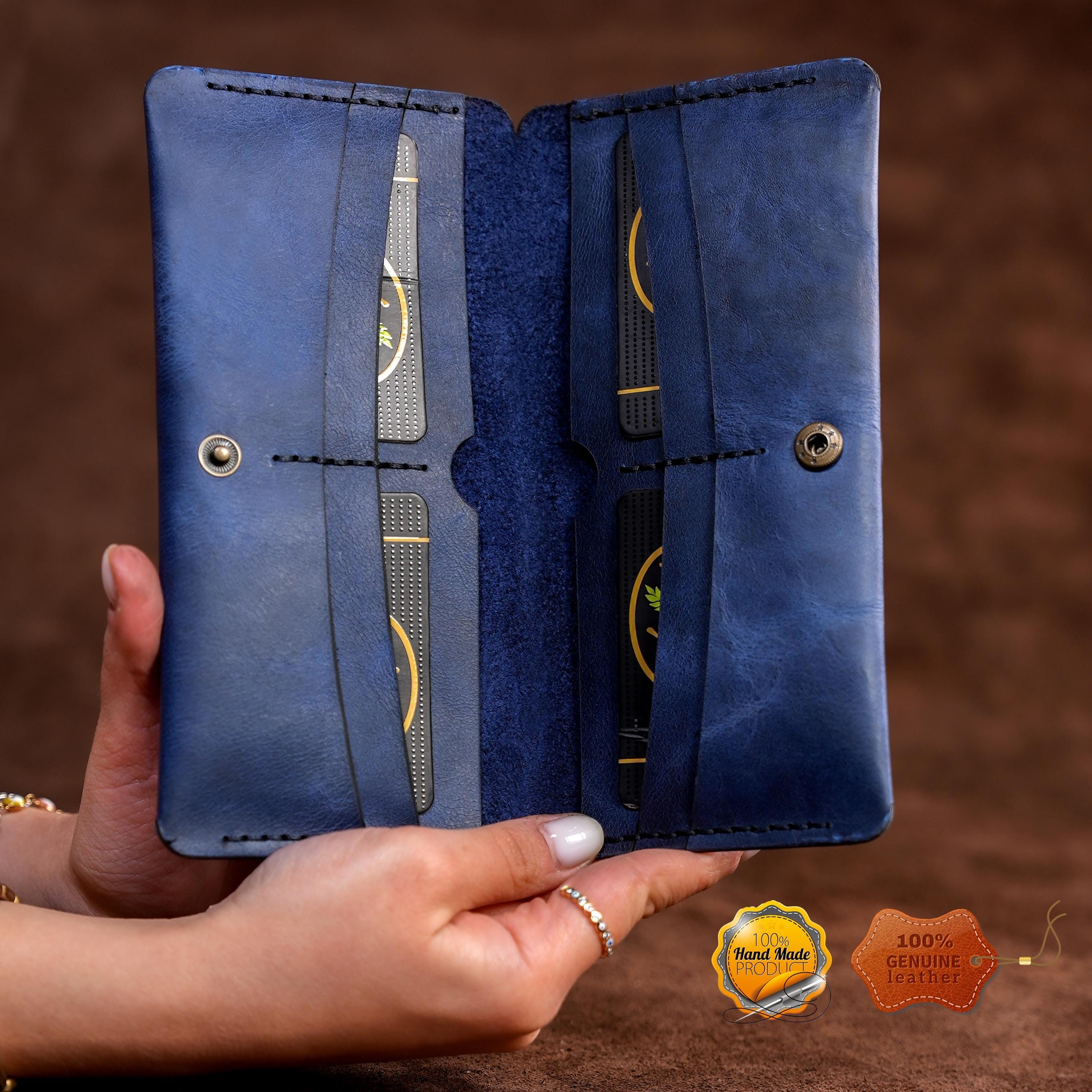 Leather Long Wallet / Personalized Name and Logo Engraving / Special Gift for Loved Ones / Personalized / Monogrammed Wallet