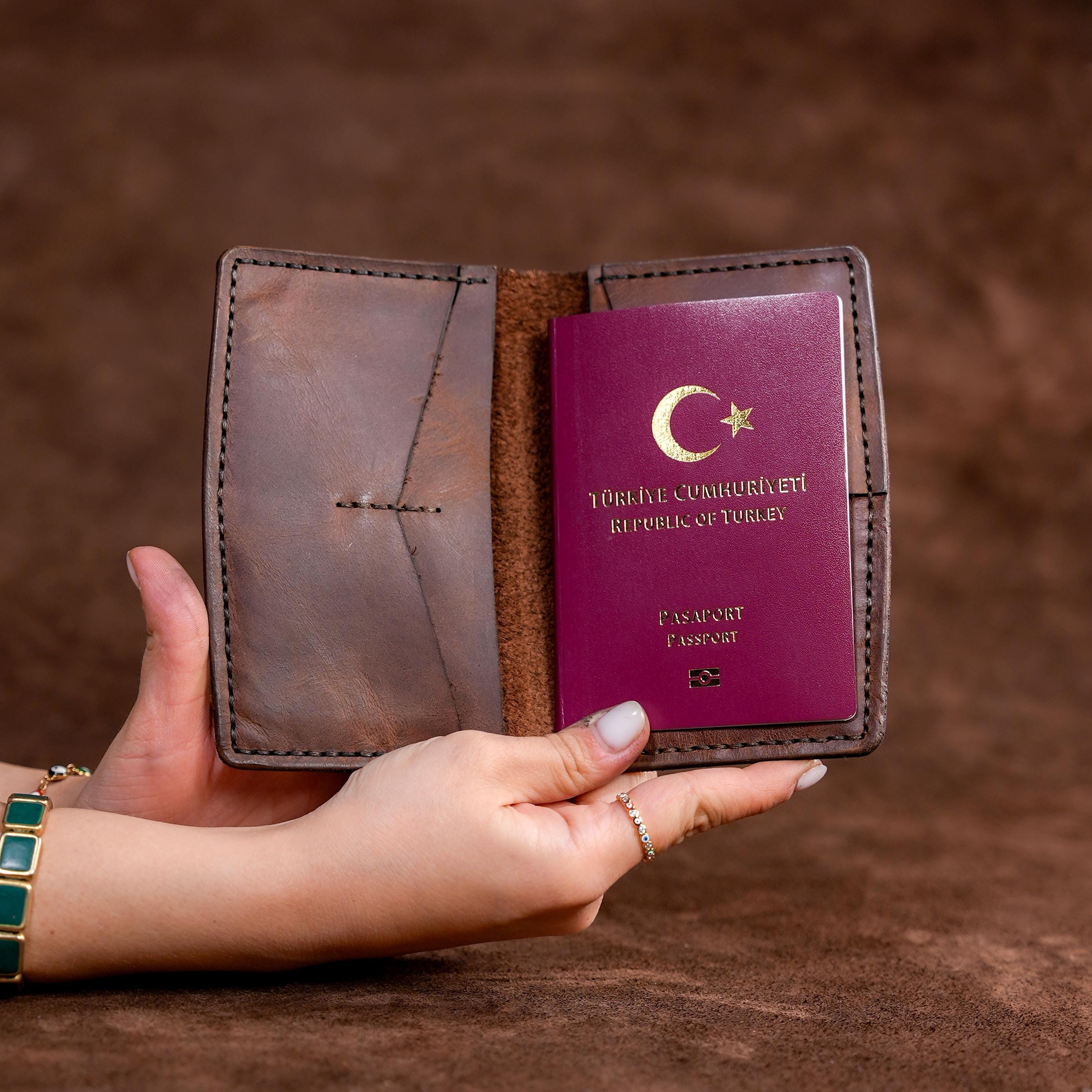 Personalized Leather Passport Holder, Leather Passport Cover with Customization Option, Passport Case, Genuine Leather Passport Wallet
