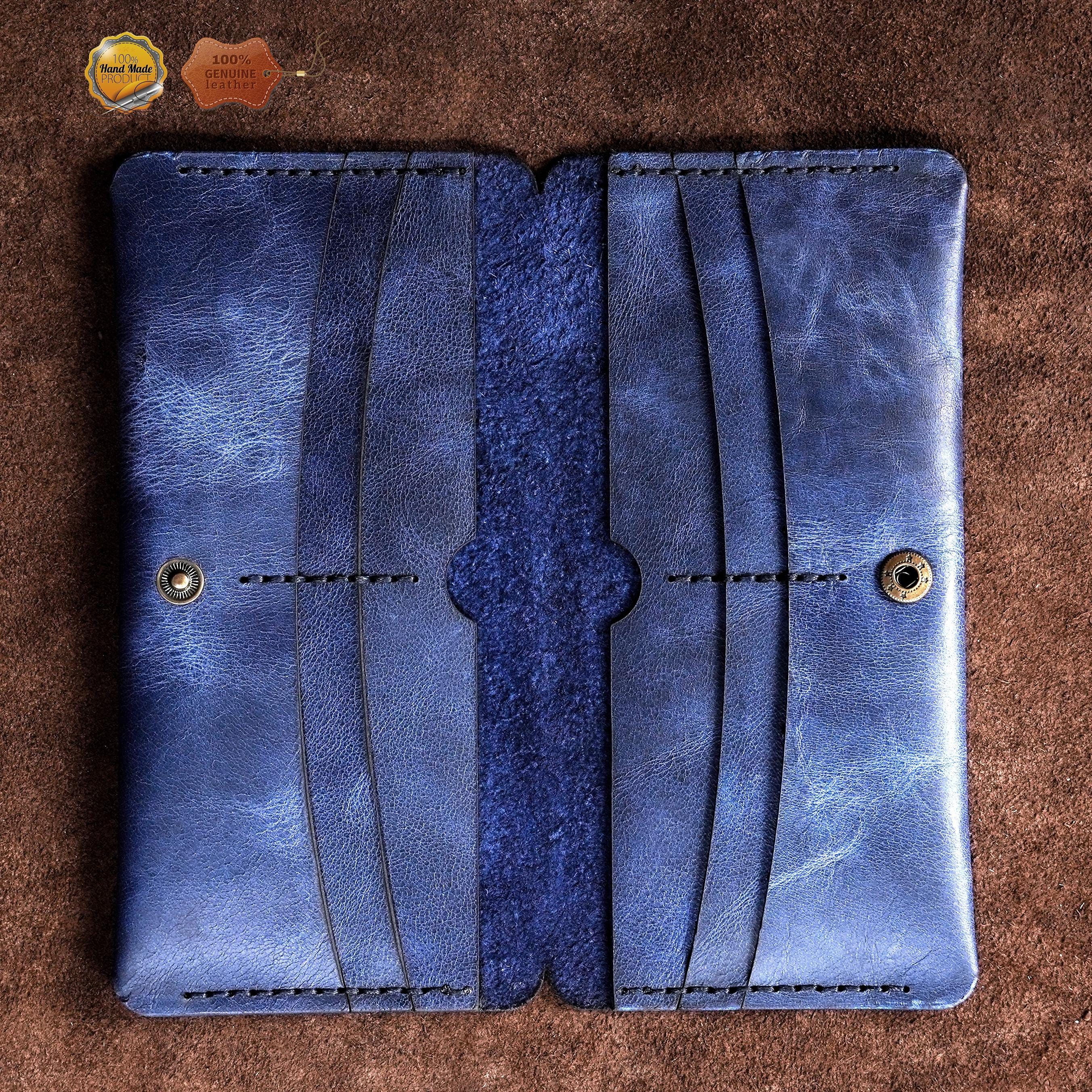 Leather Long Wallet / Personalized Name and Logo Engraving / Special Gift for Loved Ones / Personalized / Monogrammed Wallet