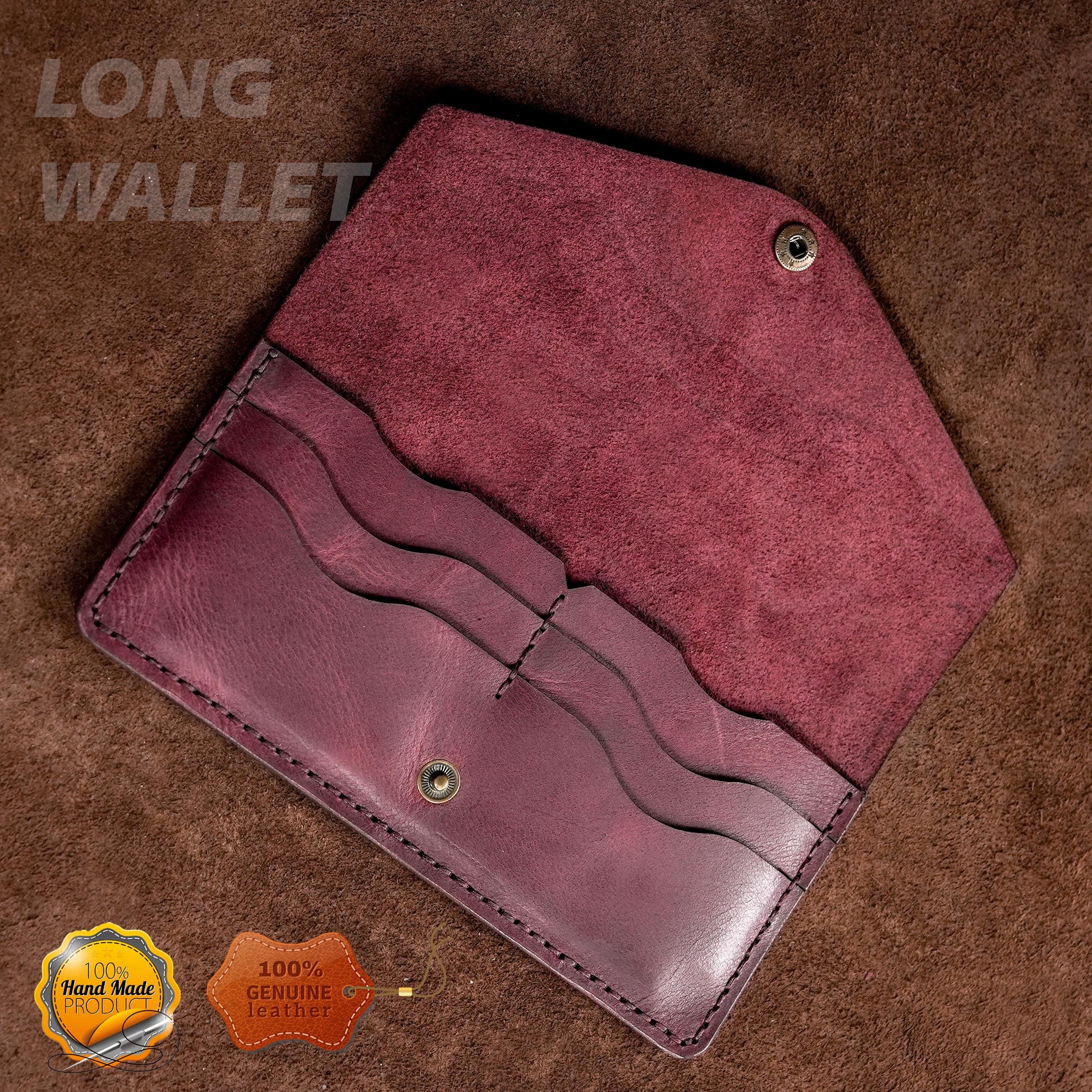 Leather Long Wallet / Handmade / Personalized Name and Logo Engraving / Special Gift for Loved Ones / Personalized / Monogrammed Wallet