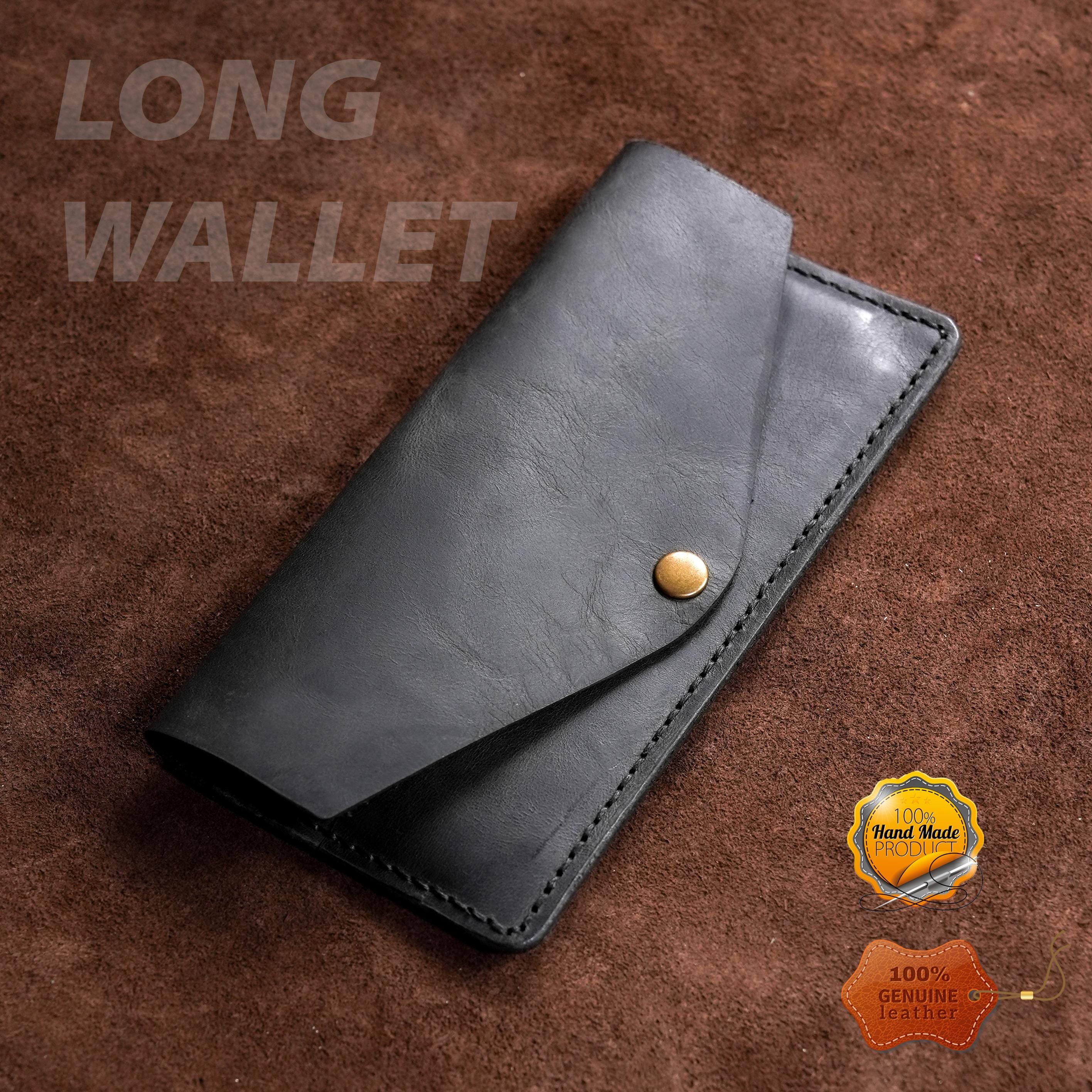 Leather Long Wallet / Handmade / Personalized Name and Logo Engraving / Special Gift for Loved Ones / Personalized / Monogrammed Wallet