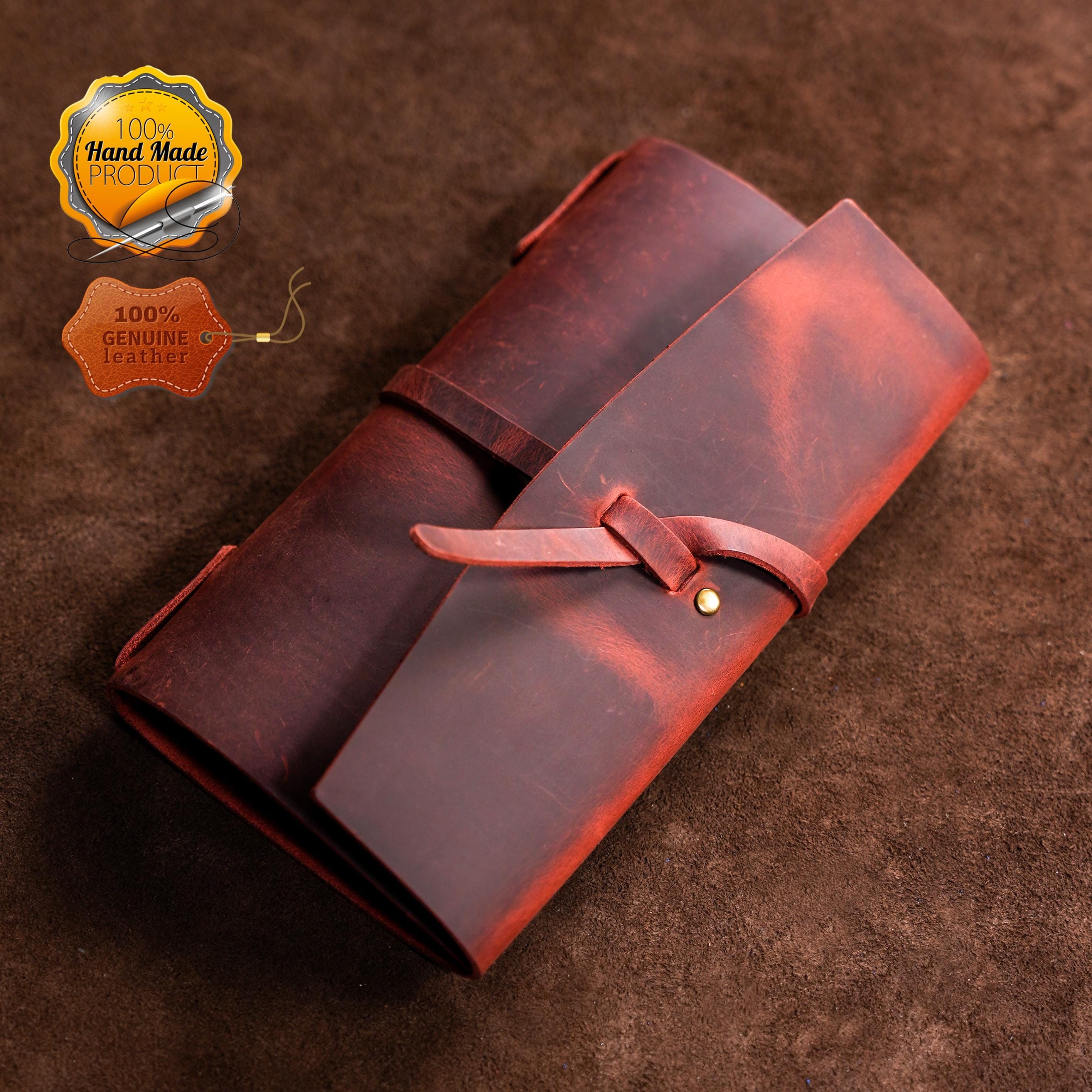 Personalized Leather Journal, Notebook, 21x12 cm Leather Bound Notebook, Unlined or Blank 2 Pieces Sketchbook, Gift for Men Women