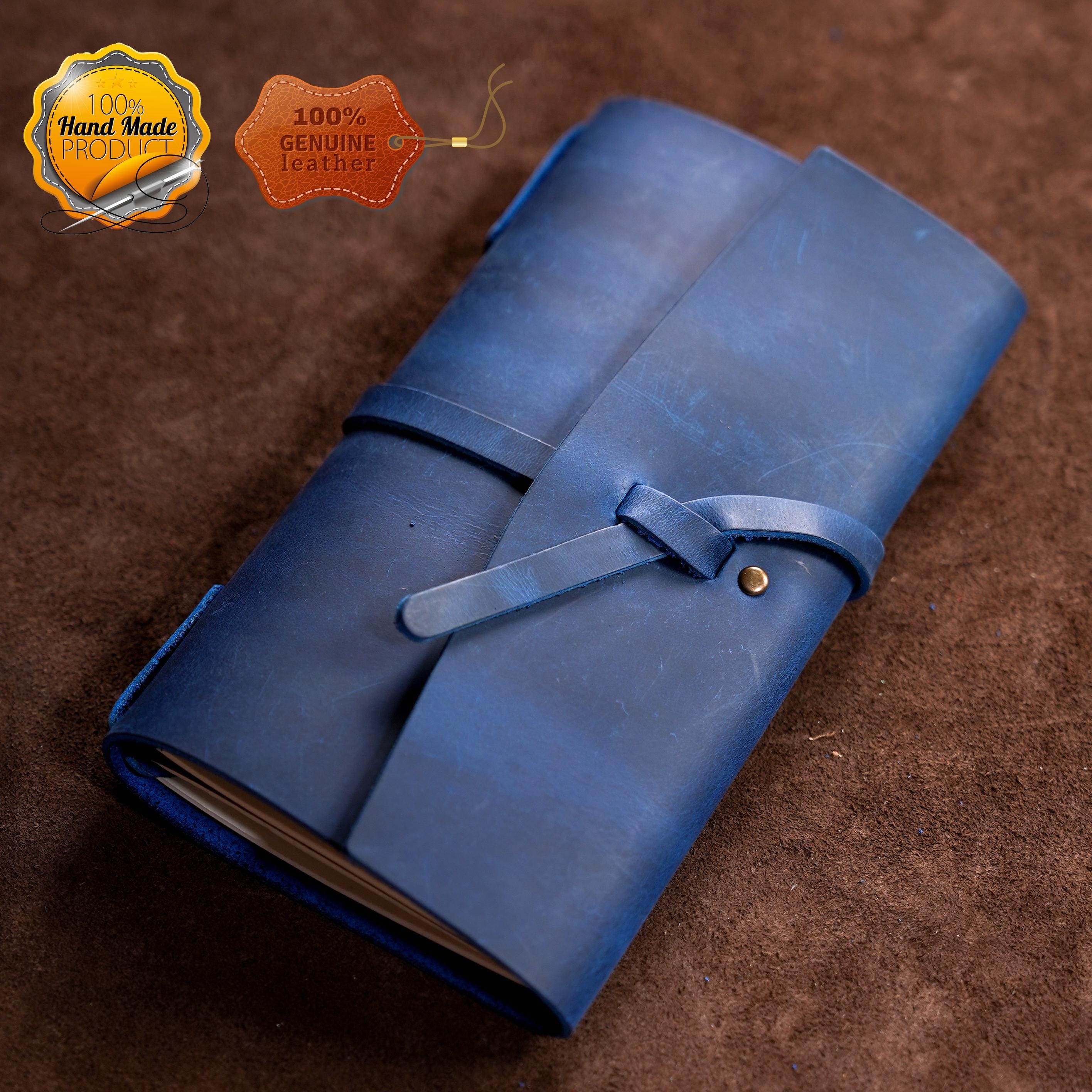 Personalized Leather Journal Notebook, 21x12 cm Leather Bound Notebook, Unlined or Blank 2 Pieces Sketchbook, Gift for Men Women