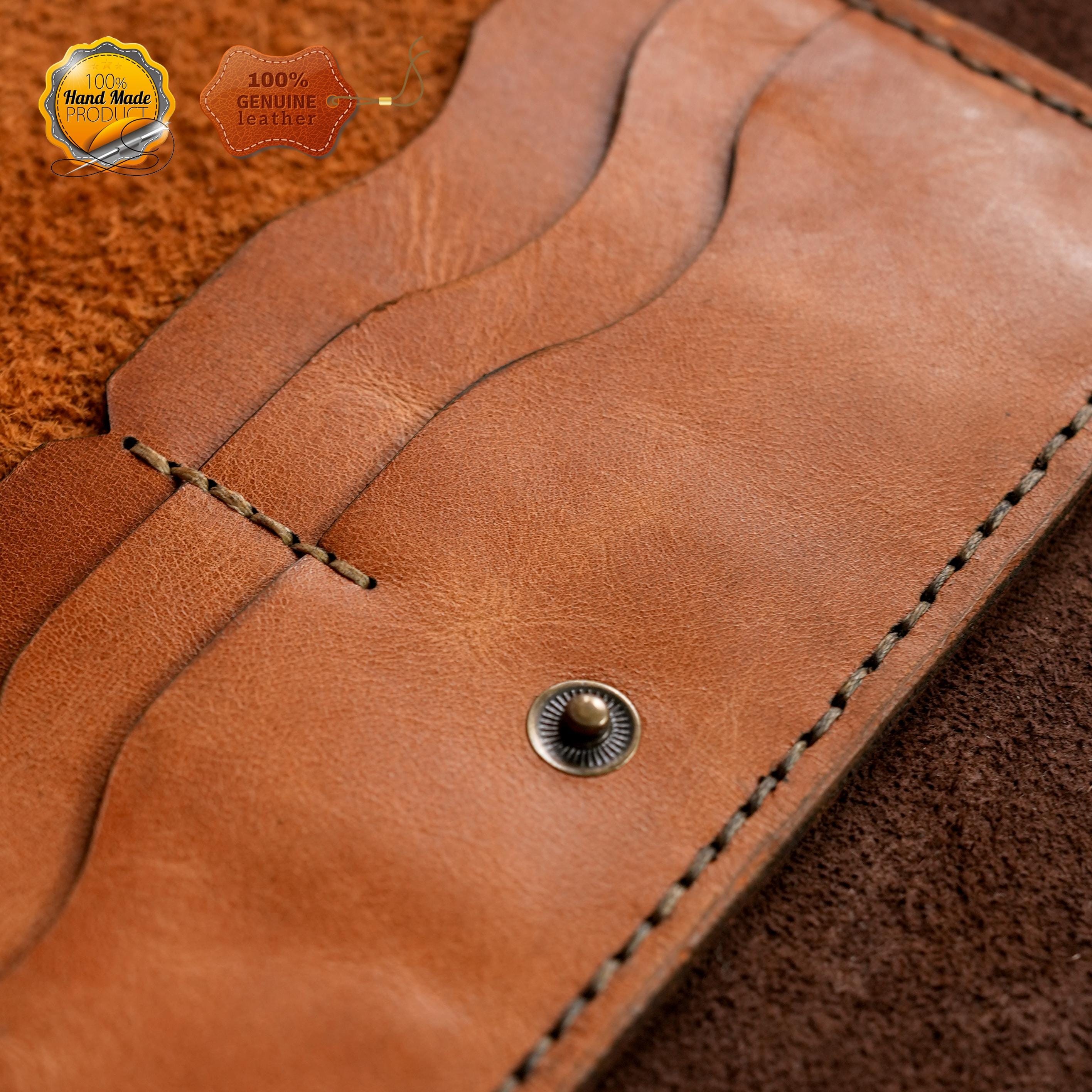 Leather Long Wallet / Handmade / Personalized Name and Logo Engraving / Special Gift for Loved Ones / Personalized / Monogrammed Wallet