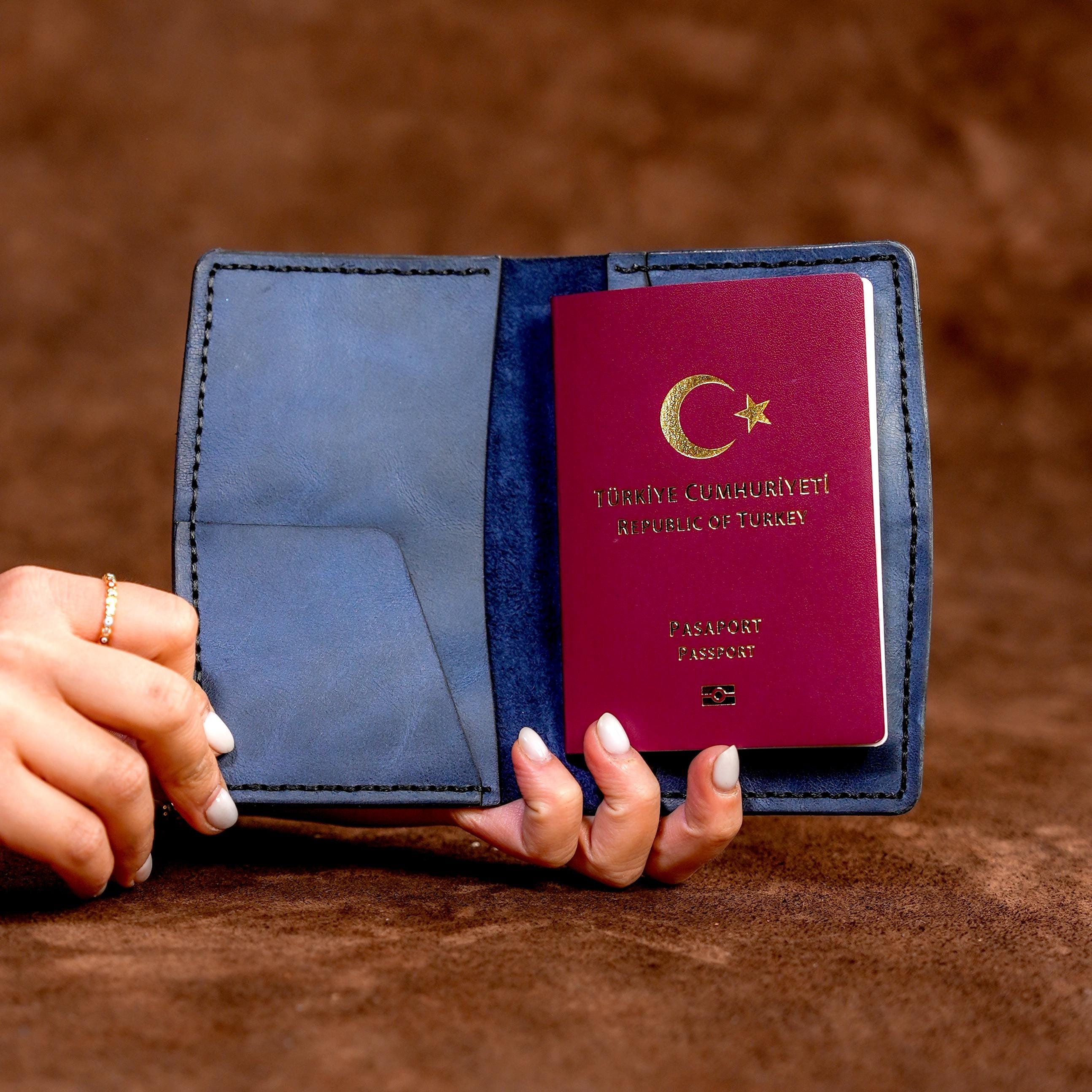 Personalized Leather Passport Holder, Leather Passport Cover with Customization Option, Passport Case, Genuine Leather Passport Wallet