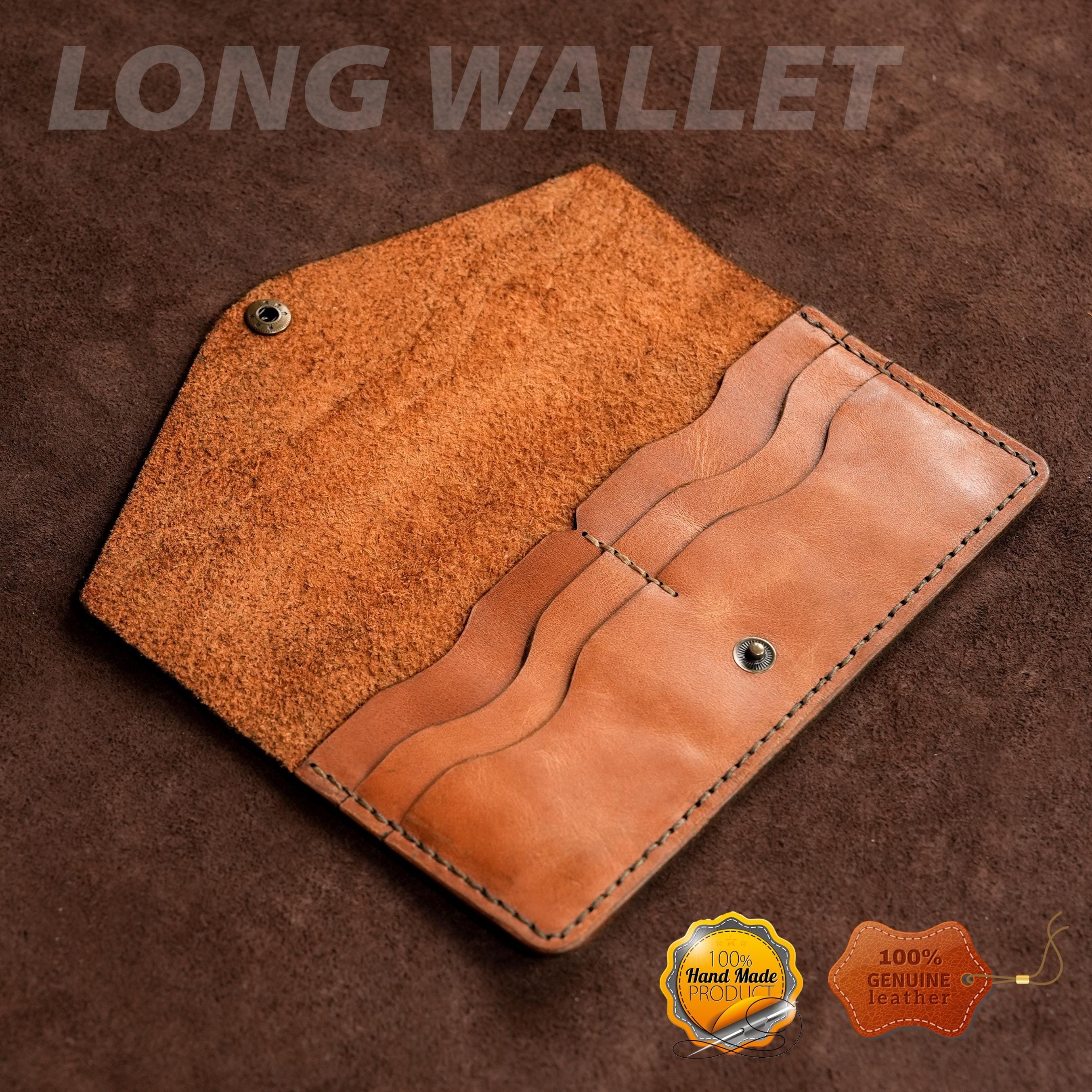 Leather Long Wallet / Handmade / Personalized Name and Logo Engraving / Special Gift for Loved Ones / Personalized / Monogrammed Wallet