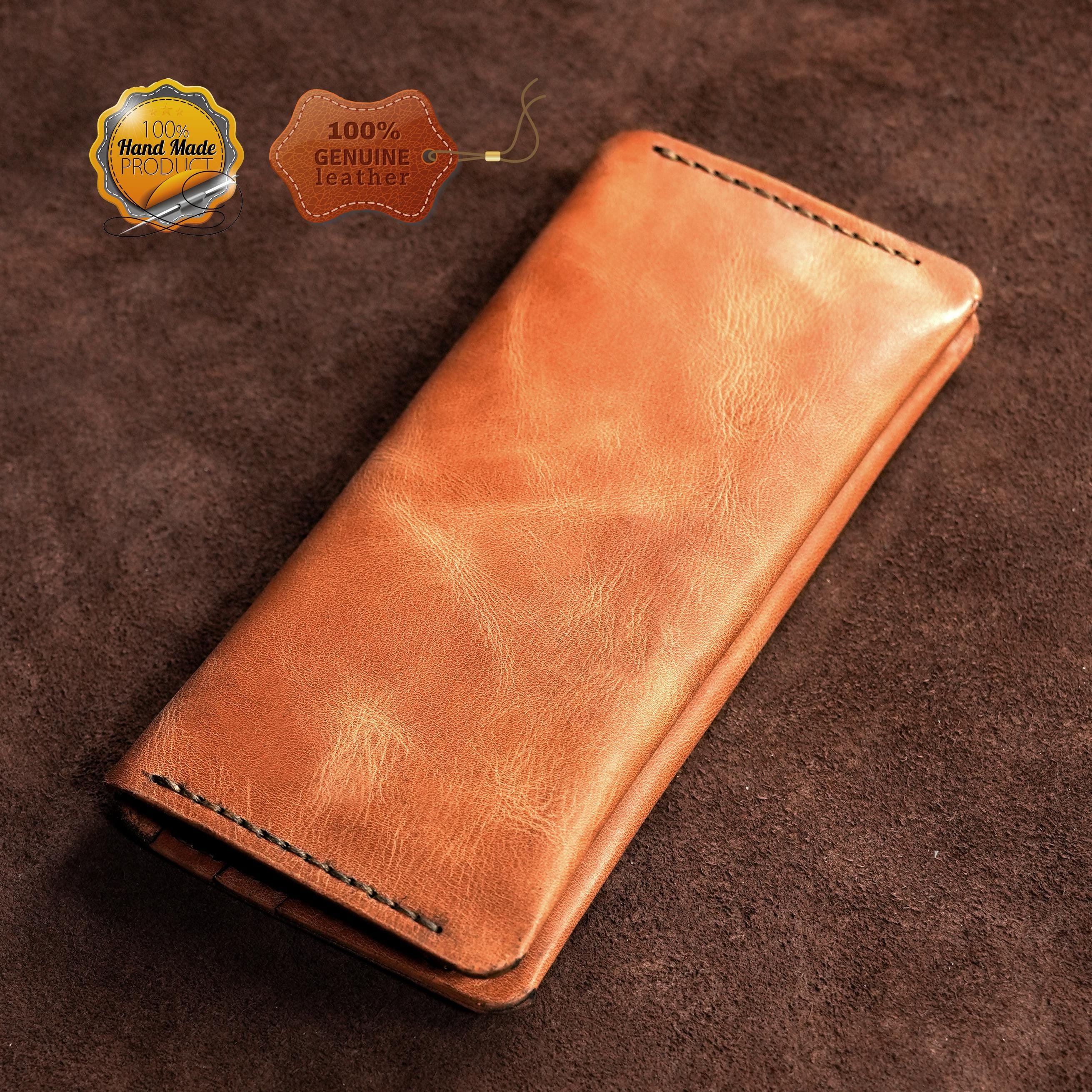 Leather Long Wallet / Personalized Name and Logo Engraving / Special Gift for Loved Ones / Personalized / Monogrammed Wallet