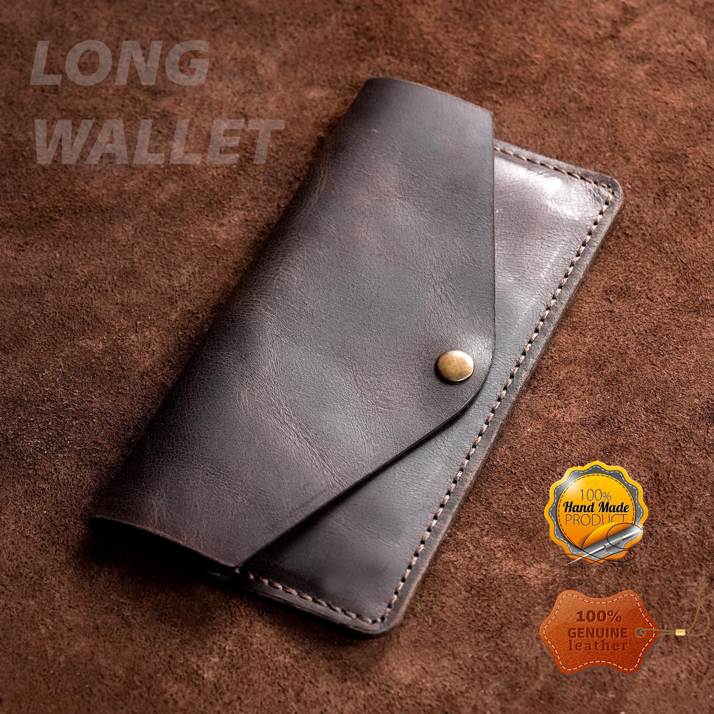 Leather Long Wallet / Handmade / Personalized Name and Logo Engraving / Special Gift for Loved Ones / Personalized / Monogrammed Wallet