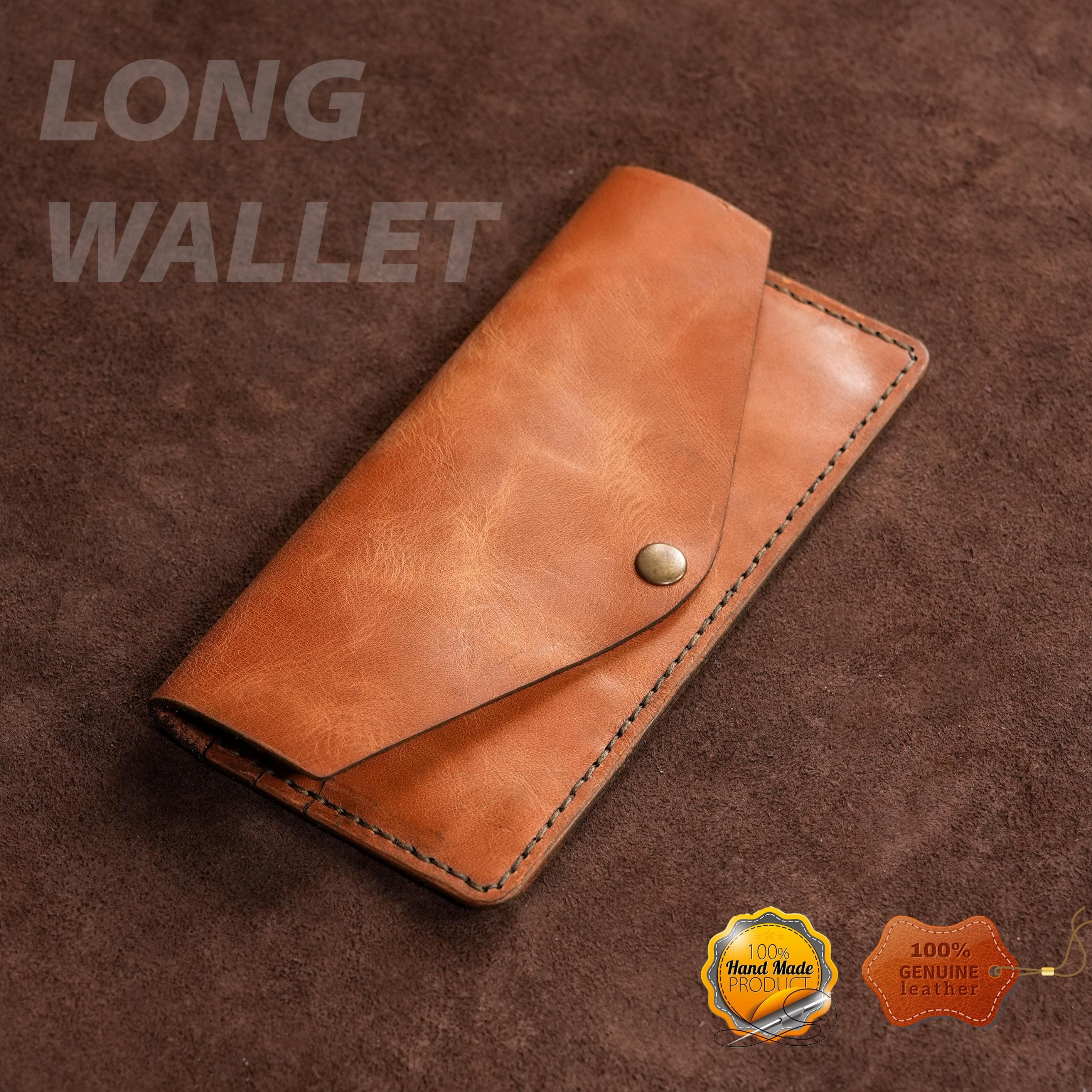 Leather Long Wallet / Handmade / Personalized Name and Logo Engraving / Special Gift for Loved Ones / Personalized / Monogrammed Wallet