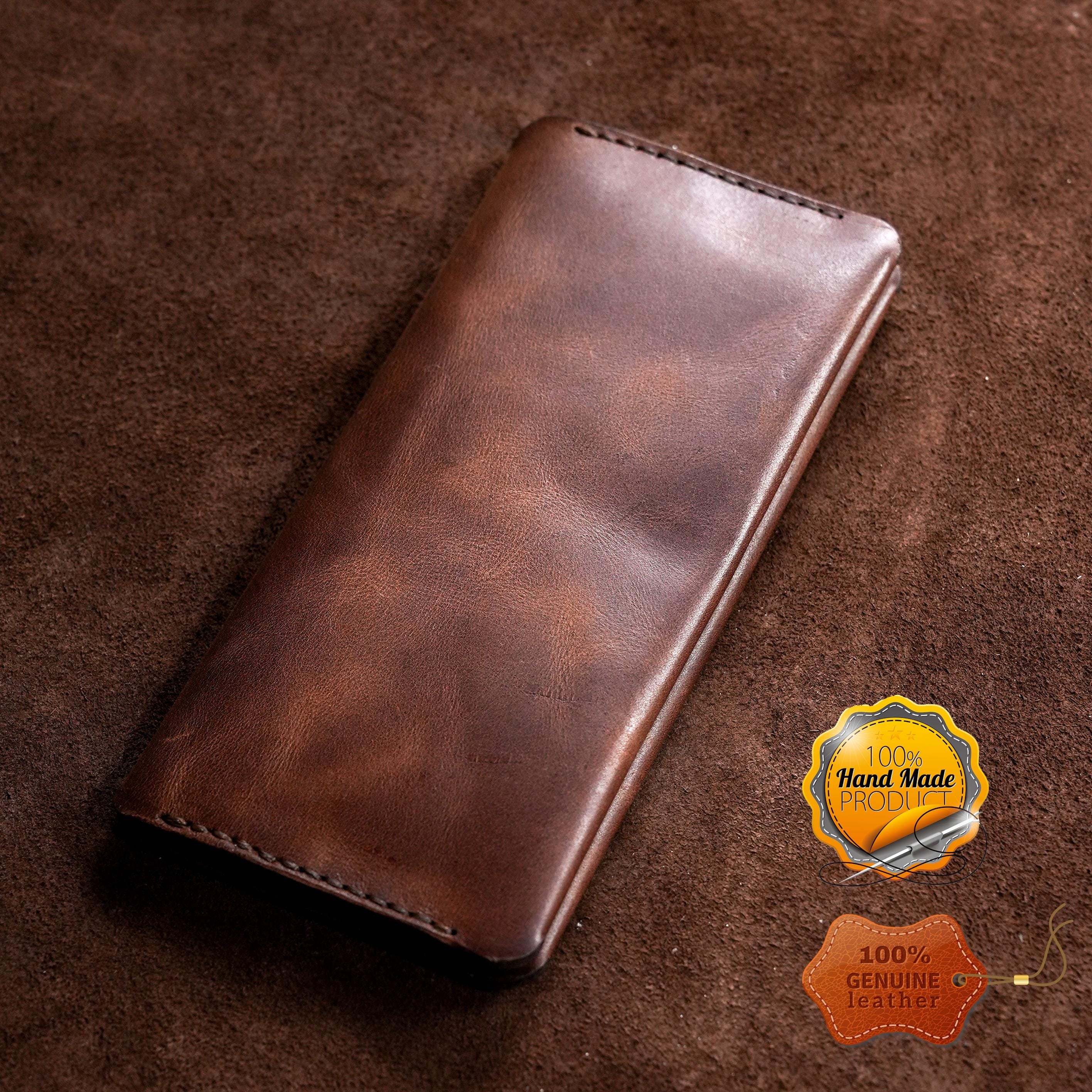 Leather Long Wallet / Personalized Name and Logo Engraving / Special Gift for Loved Ones / Personalized / Monogrammed Wallet