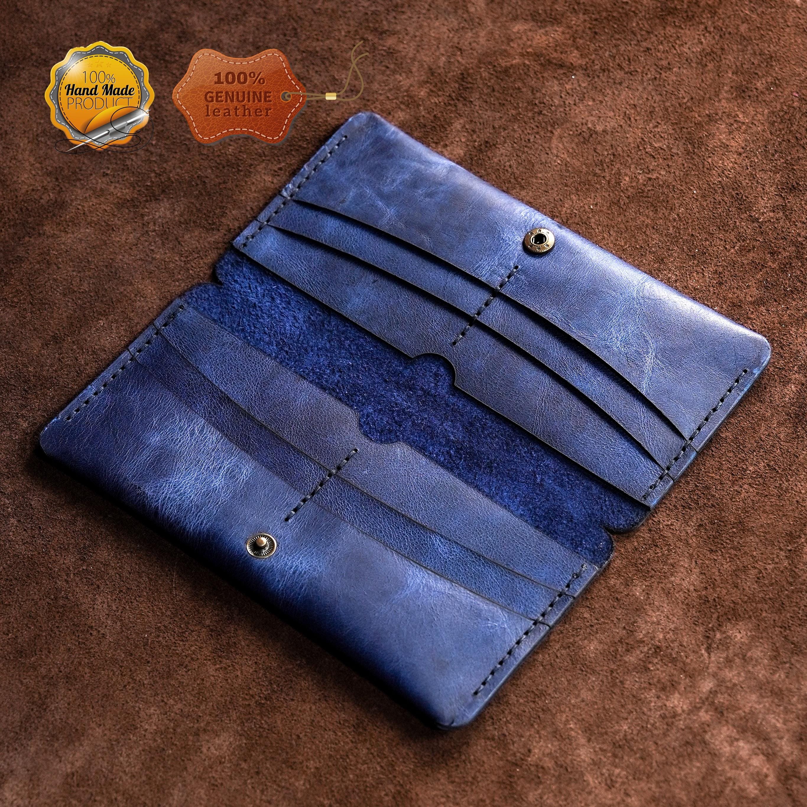 Leather Long Wallet / Personalized Name and Logo Engraving / Special Gift for Loved Ones / Personalized / Monogrammed Wallet