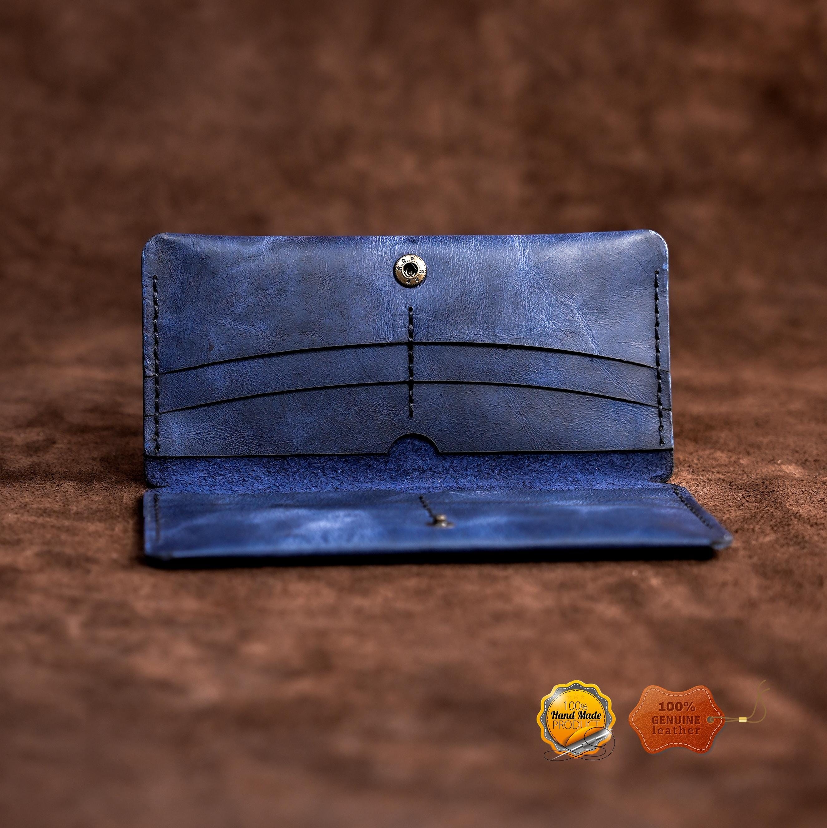 Leather Long Wallet / Personalized Name and Logo Engraving / Special Gift for Loved Ones / Personalized / Monogrammed Wallet