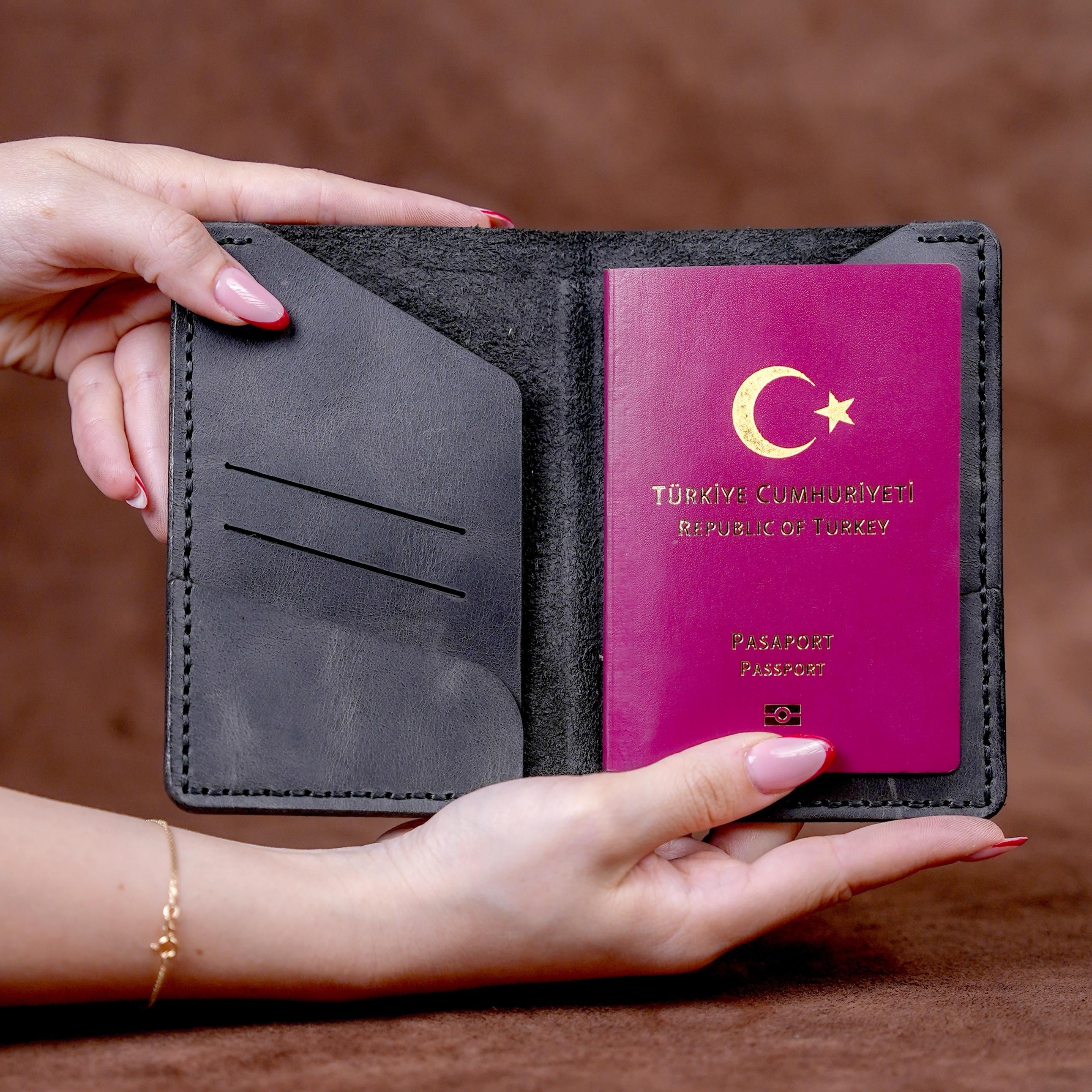 Personalized Leather Passport Holder, Leather Passport Cover with Customization Option, Passport Case, Genuine Leather Passport Wallet