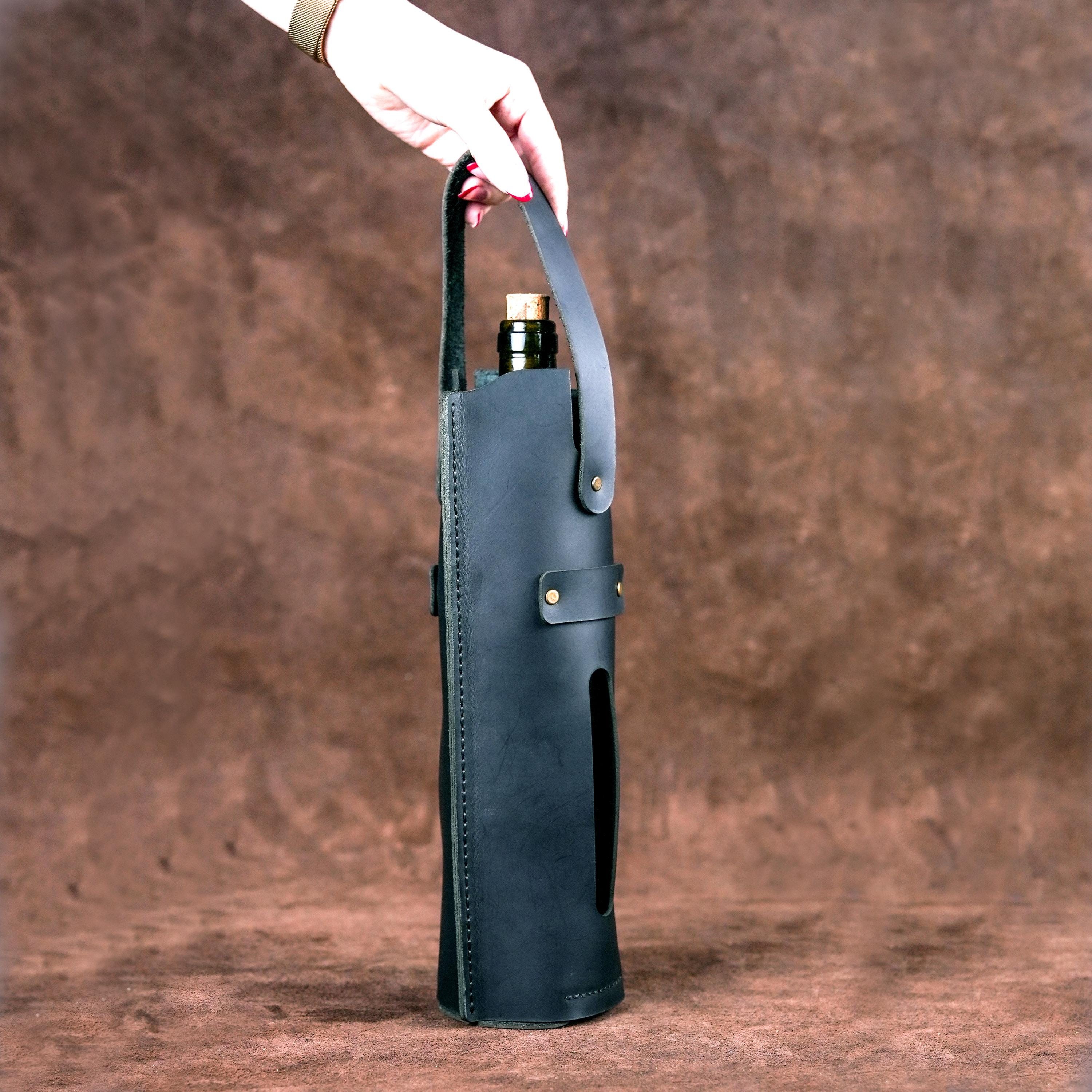 Leather Wine Bag – 100% Handmade Original – Elegant, Durable and Unique Design