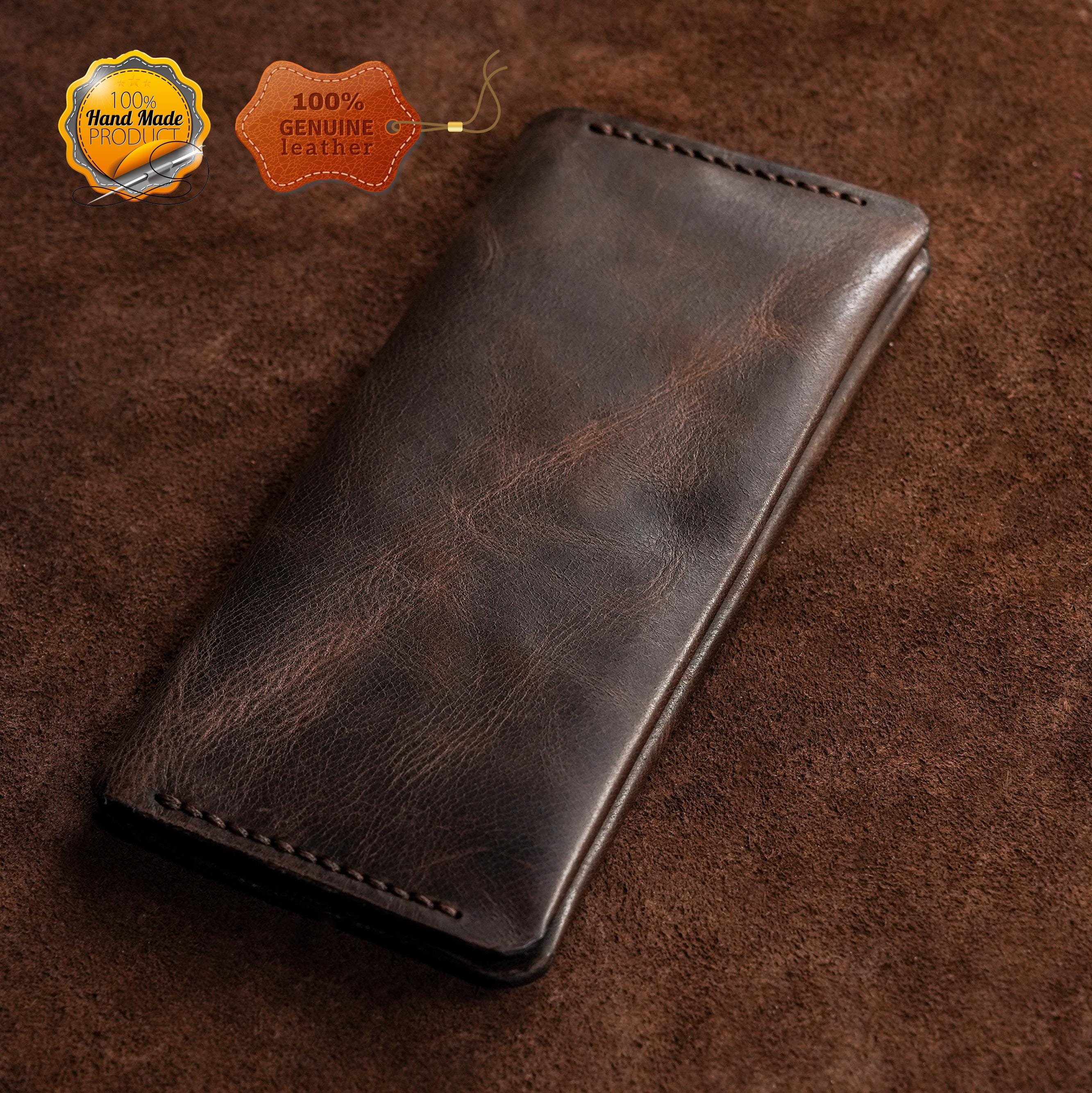 Leather Long Wallet / Personalized Name and Logo Engraving / Special Gift for Loved Ones / Personalized / Monogrammed Wallet