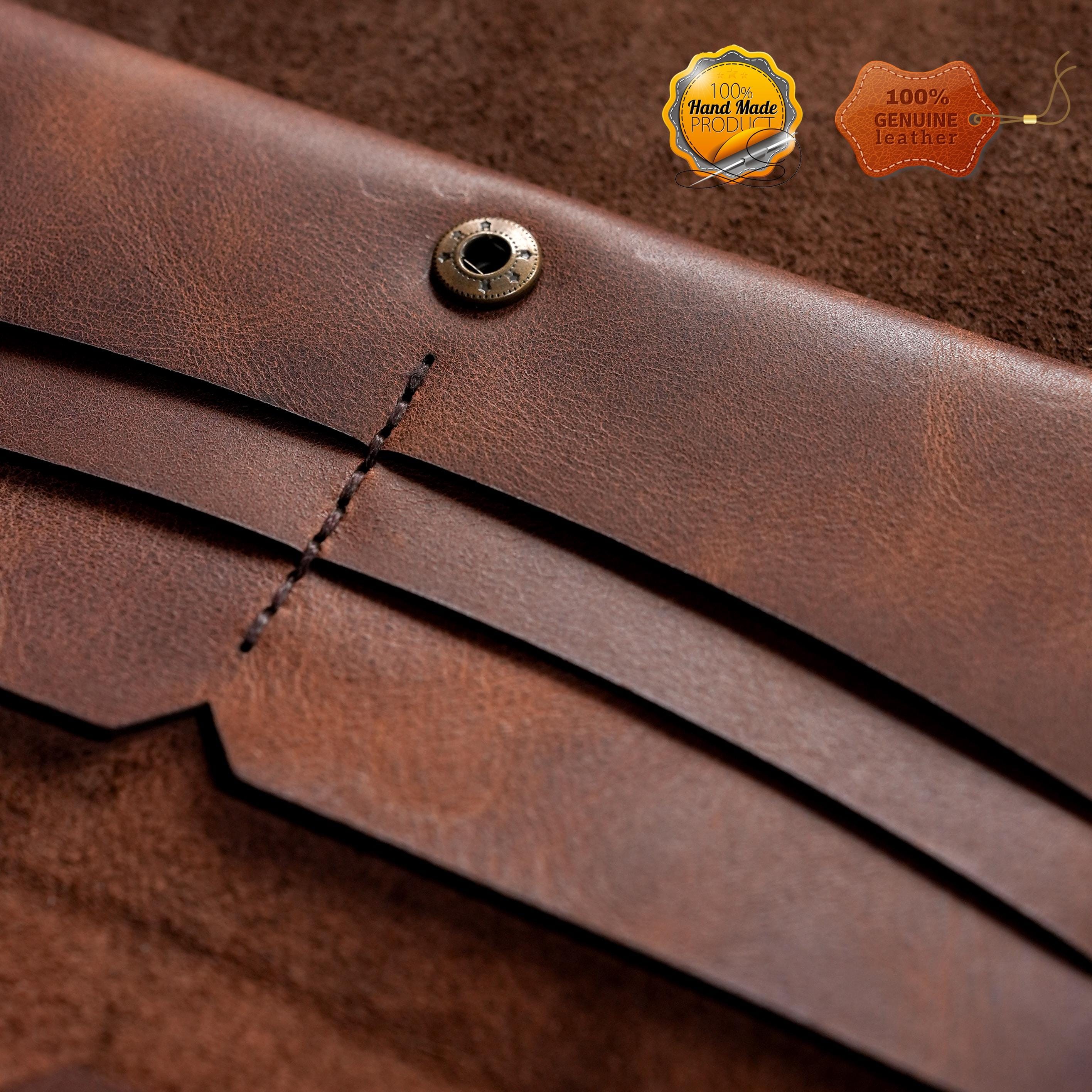 Leather Long Wallet / Personalized Name and Logo Engraving / Special Gift for Loved Ones / Personalized / Monogrammed Wallet