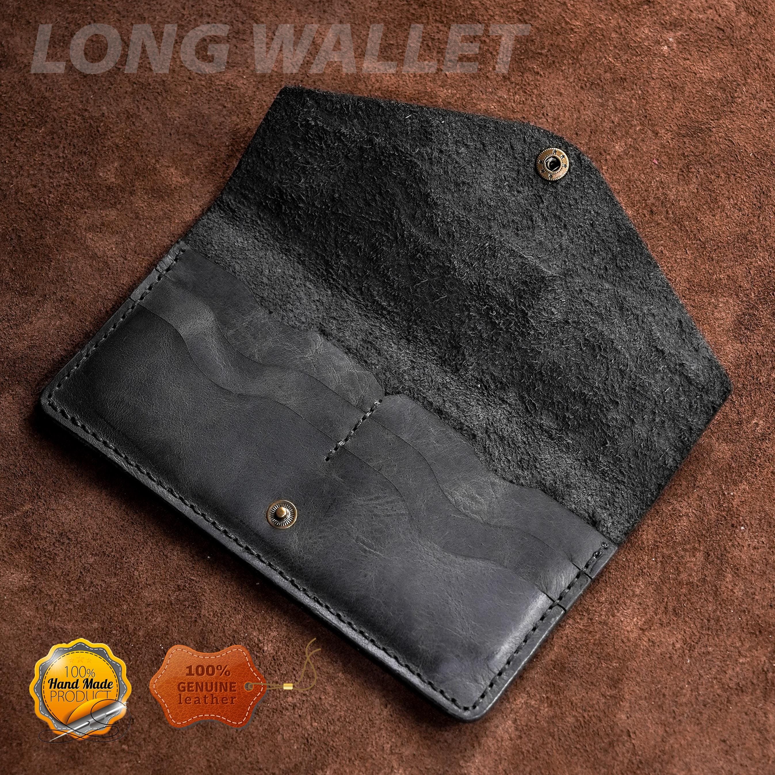 Leather Long Wallet / Handmade / Personalized Name and Logo Engraving / Special Gift for Loved Ones / Personalized / Monogrammed Wallet