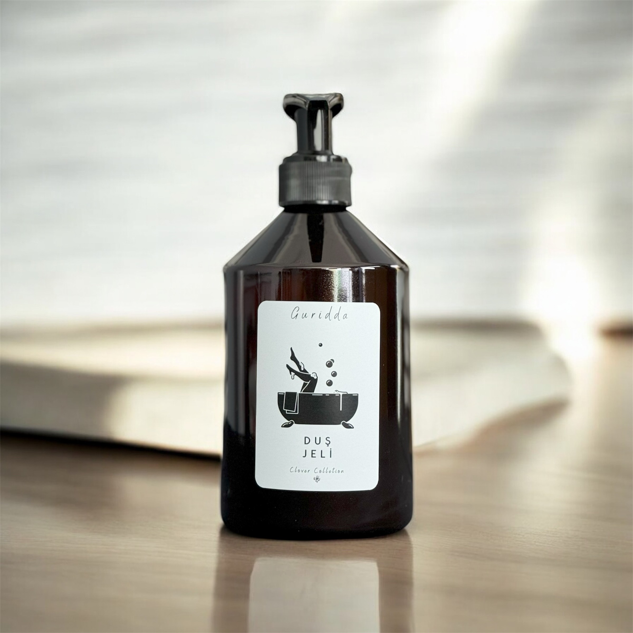Duş Jeli Etiketli Plastik Amber Şişe 500ml