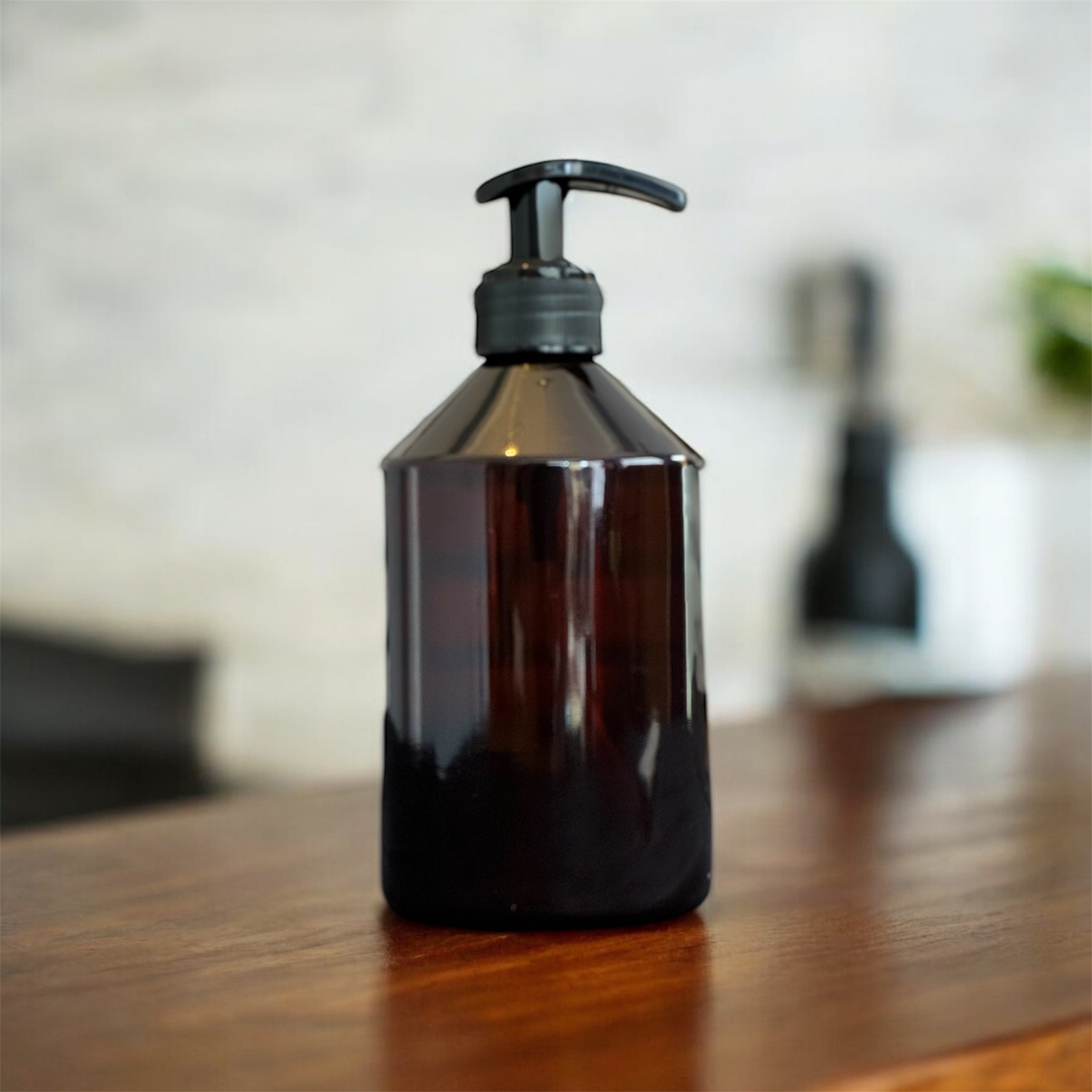 500 Ml Amber Plastik Şişe Siyah Pompalı