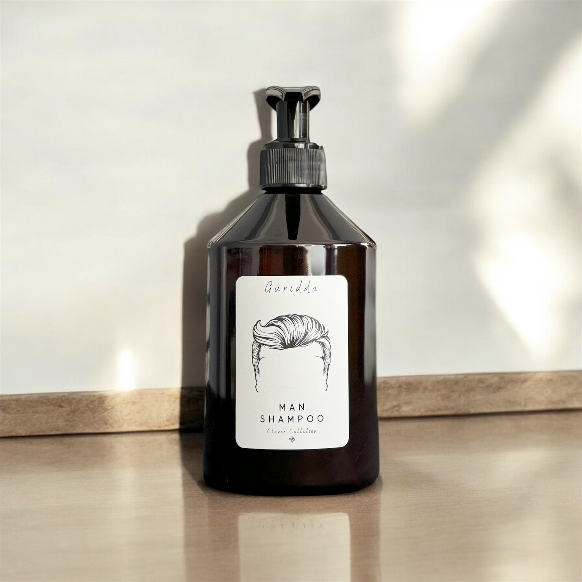 Erkek Şampuan (Man Shampoo) Etiketli Plastik Amber Şişe 500ml
