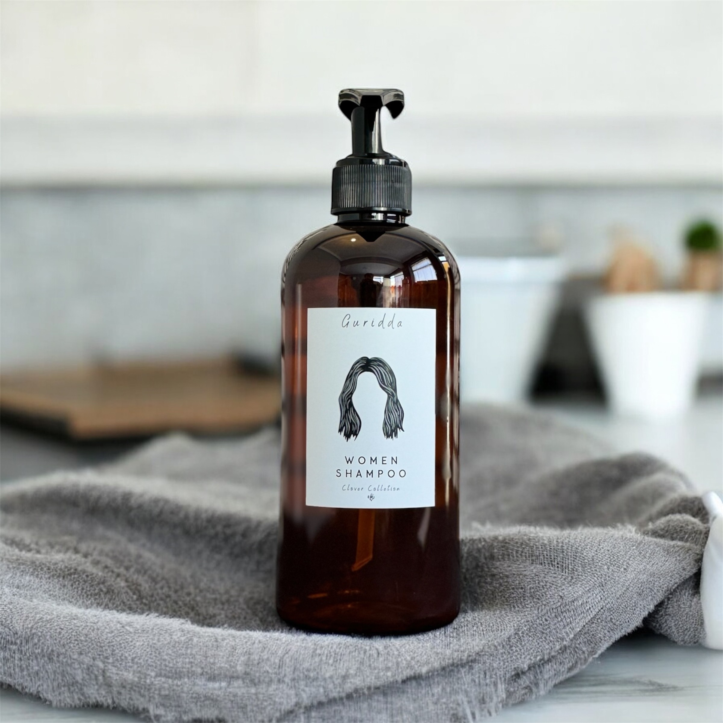 500 Ml Kadın şampuan (Women Shampoo) Etiketli Amber Plastik Şişe Boston