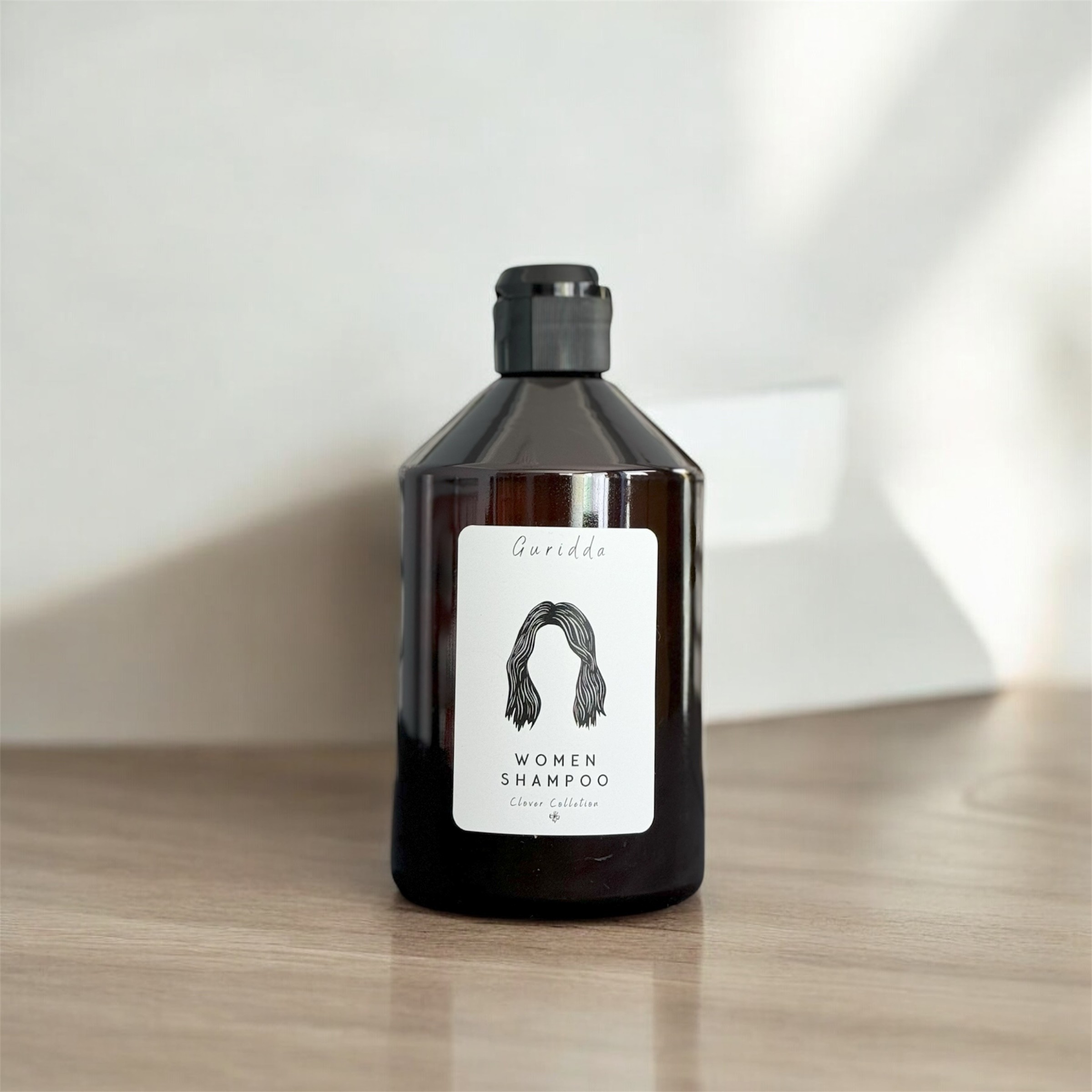 Kadın Şampuan (Women Shampoo) Etiketli Fliptop Kapaklı Plastik Amber Şişe 500ml