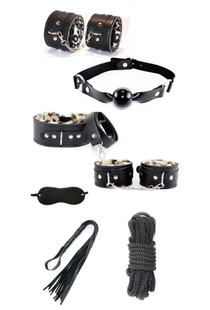 HARNESS KELEPÇELİ FANTEZİ SET LEOPAR