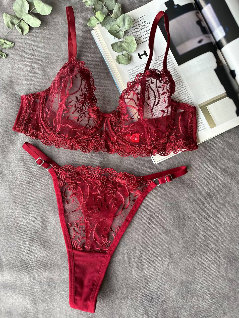 BAKÜ BRA SET BORDO