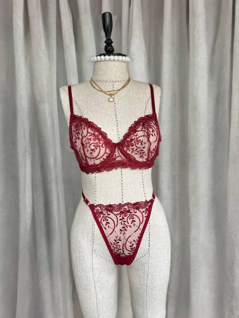 BAKÜ BRA SET BORDO