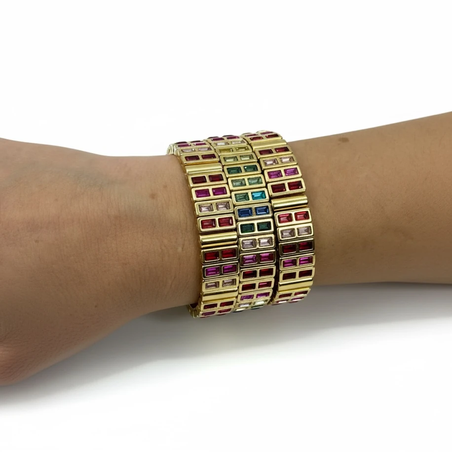 Rengarenk Gold Kaplama Bilezik