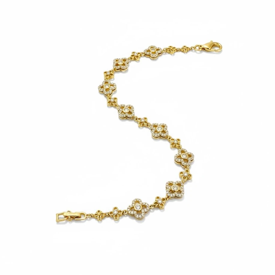 Küçük Taşlı Çiçekli Bileklik